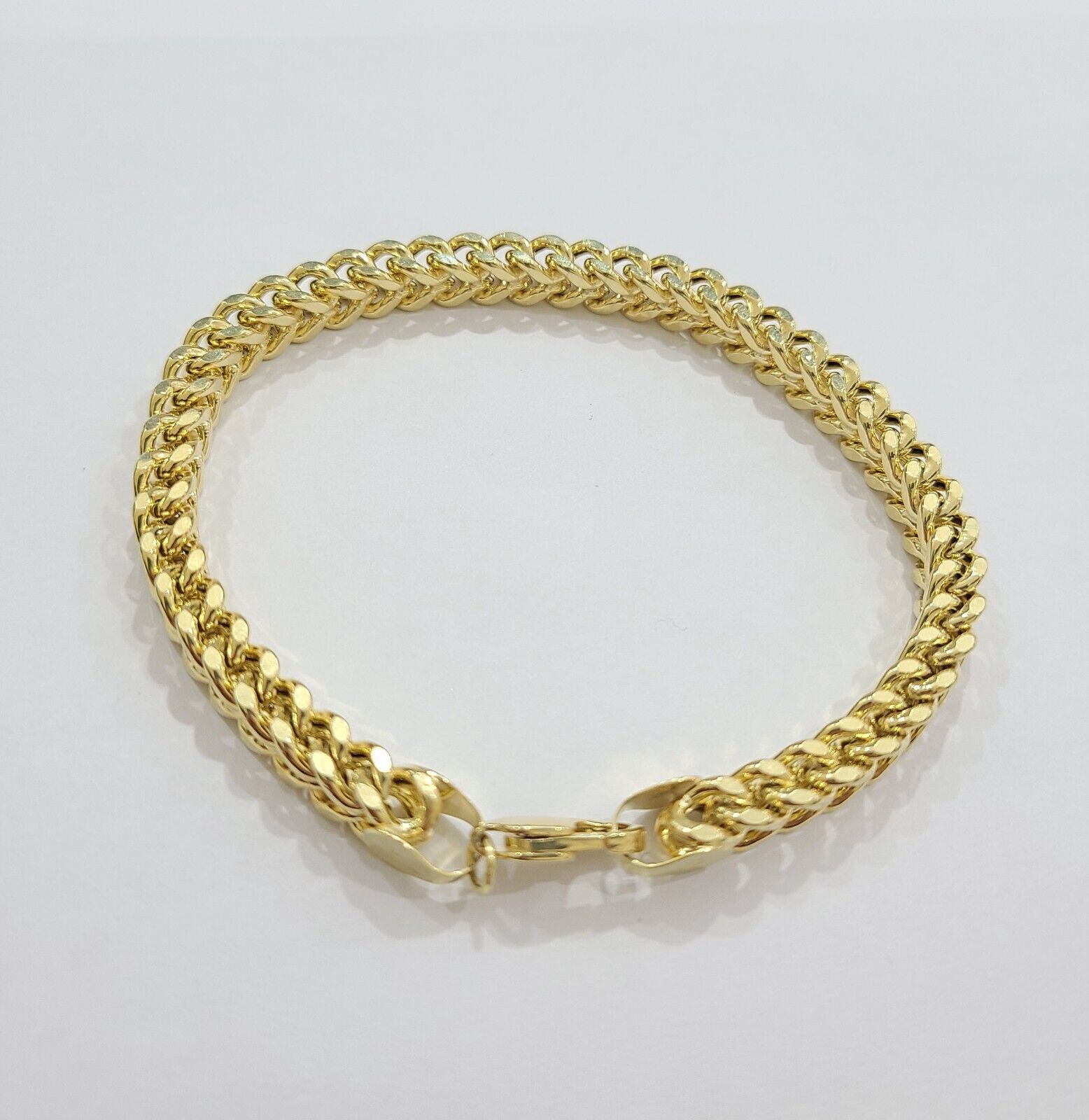 Real 10k Yellow Gold 6mm Franco Bracelet 8.5'' inch 10kt Unisex - GoldenlinQ