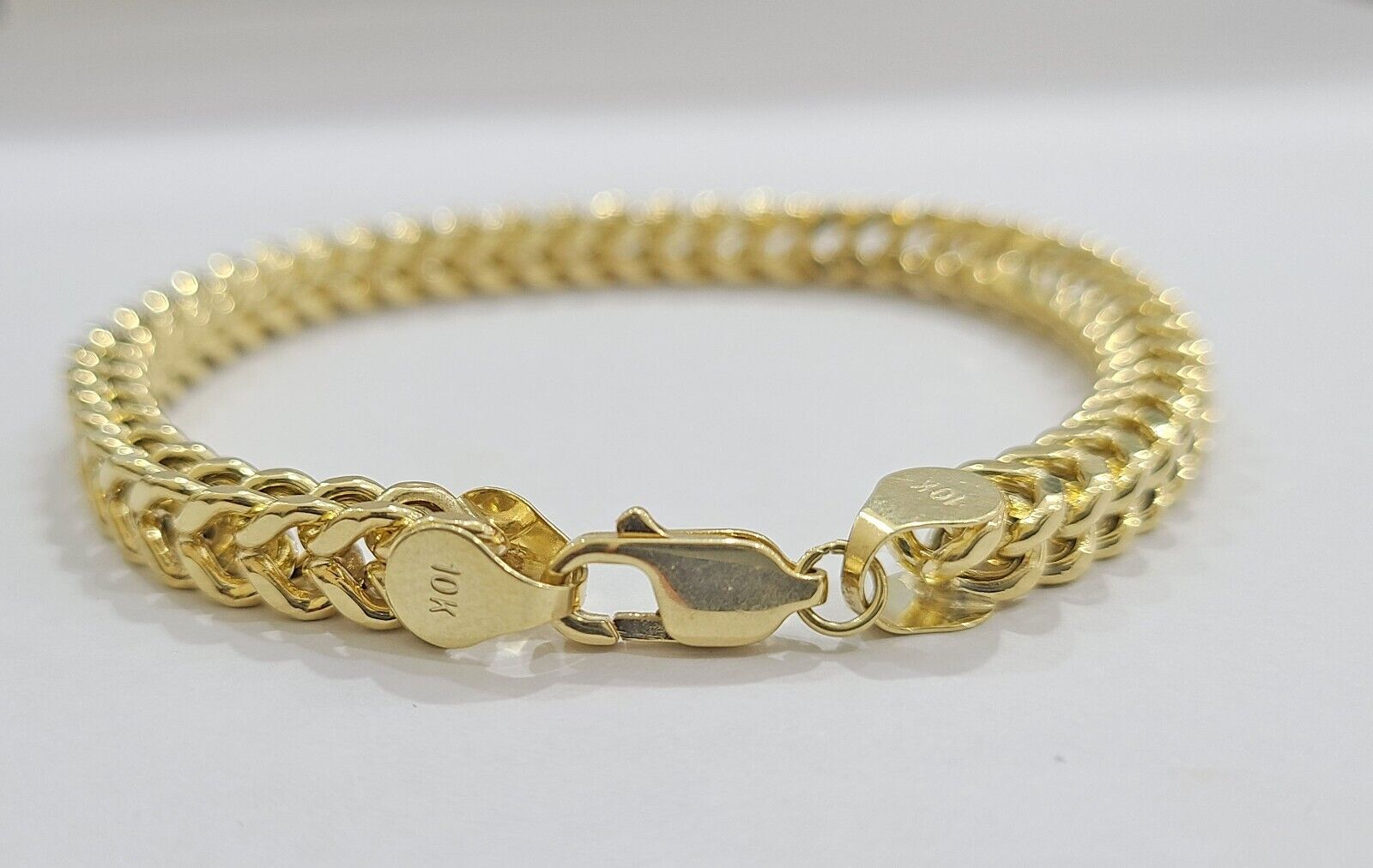 Real 10k Yellow Gold 6mm Franco Bracelet 8.5'' inch 10kt Unisex - GoldenlinQ