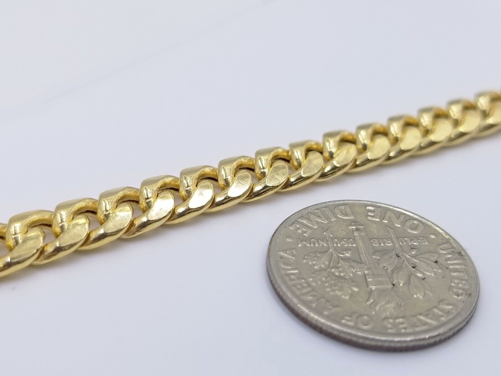 Real 10k Yellow Gold 6mm Miami Cuban Link Bracelet 8" inch Men and Women - GoldenlinQ