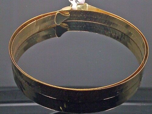 Real 10K Yellow Gold 7mm 24" Herringbone Necklace Chain Women Men lobster 10KT - GoldenlinQ