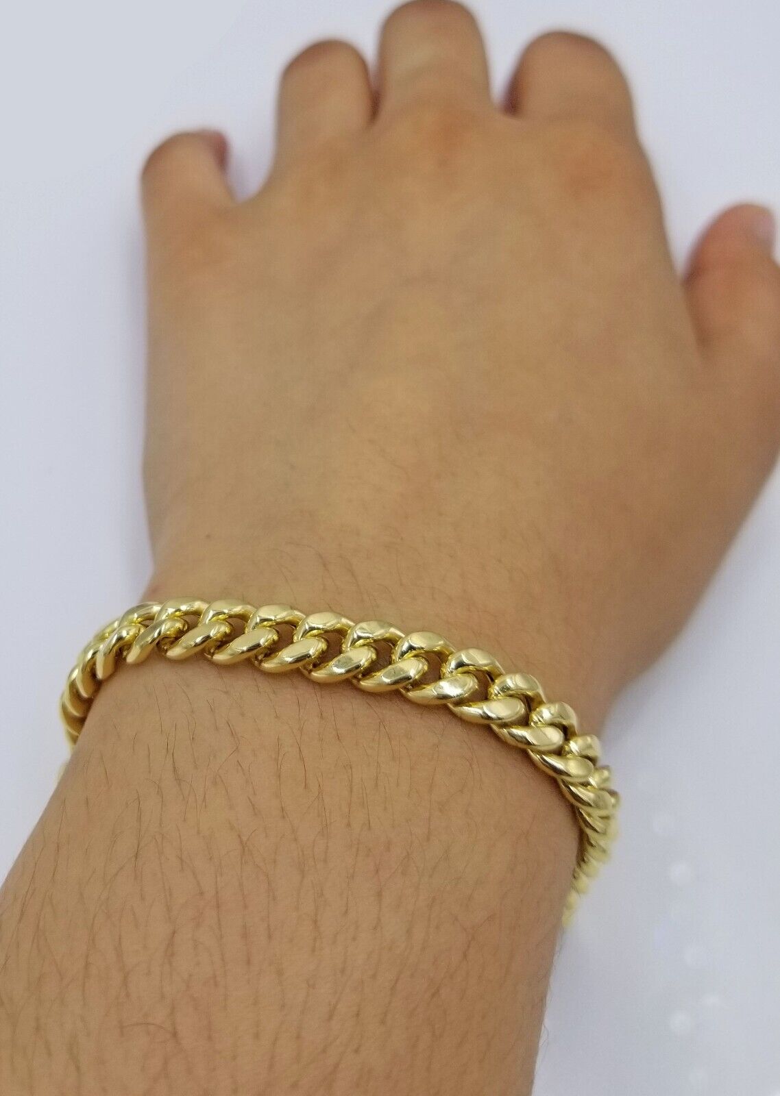 Real 10k Yellow Gold 7mm Miami Cuban Link Bracelet 8" inch Men and Women - GoldenlinQ