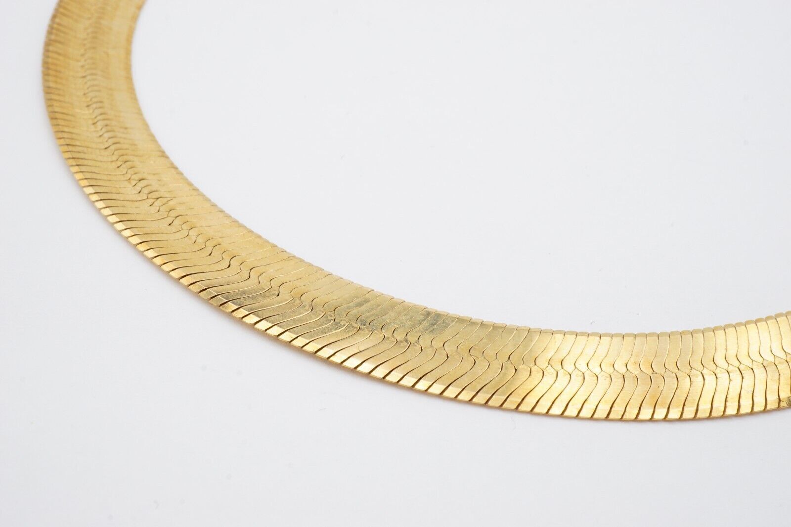 Real 10k Yellow Gold 9mm Herringbone Chain Necklace 20" Inch Lobster lock - GoldenlinQ