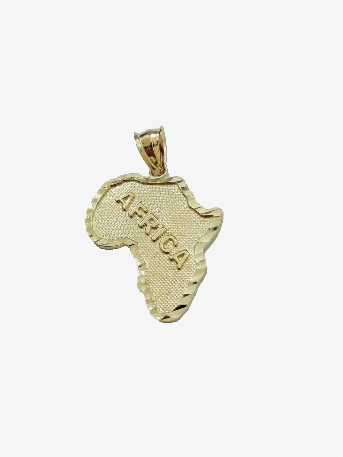 Real 10k Yellow Gold Africa Map Charm 1 Inch Pendant 10kt Chain & Necklace SALE - GoldenlinQ