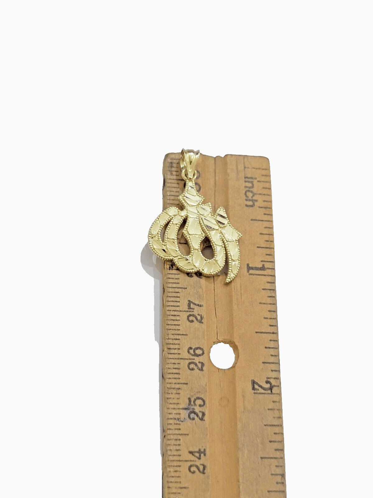 Real 10k Yellow Gold Allah Charm 1 Inch Pendant For Necklace & Chain SALE 10kt - GoldenlinQ