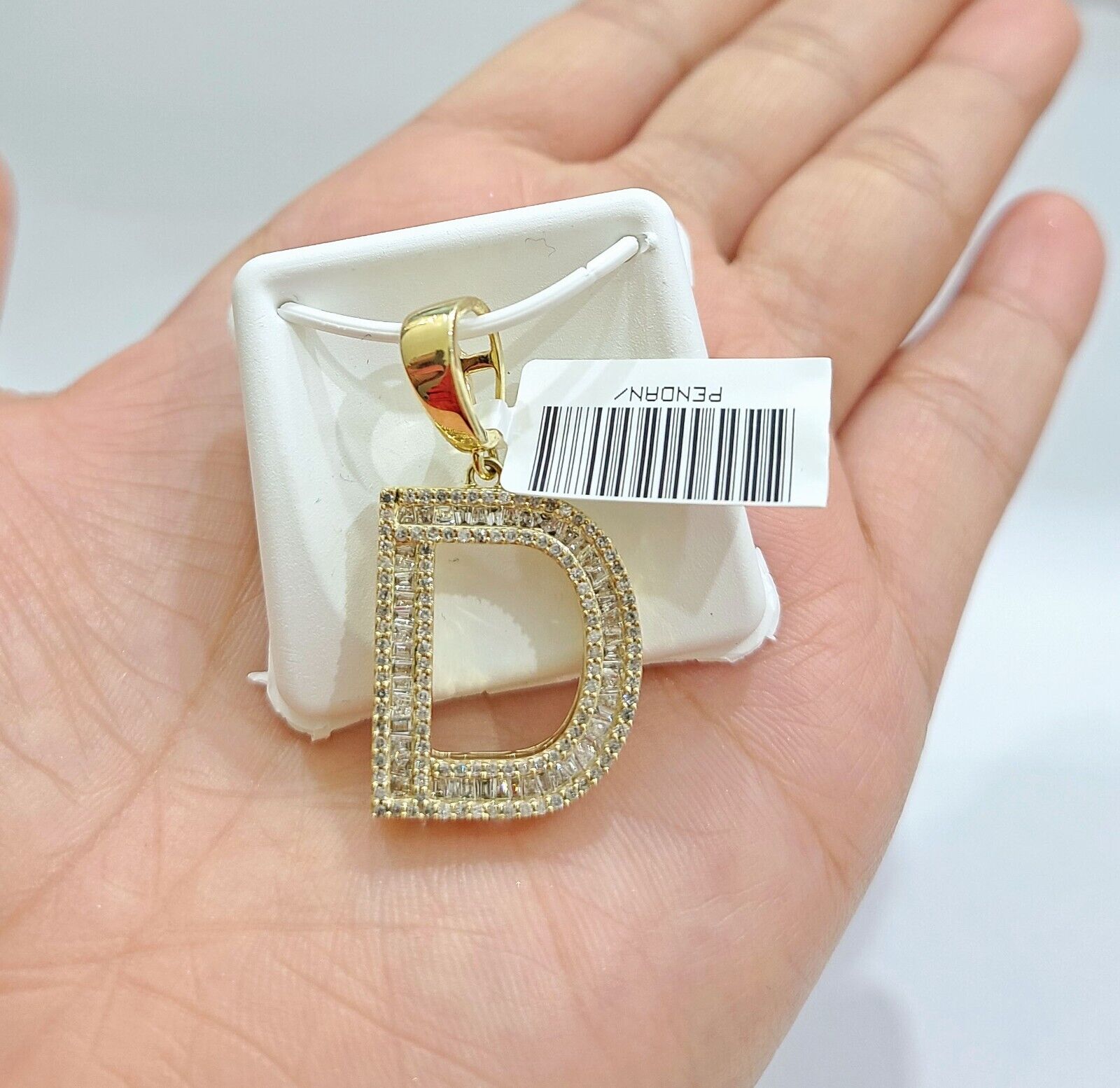 Real 10K Yellow Gold Alphabets Diamond Cut Charm A - Z Pendant Initials - GoldenlinQ