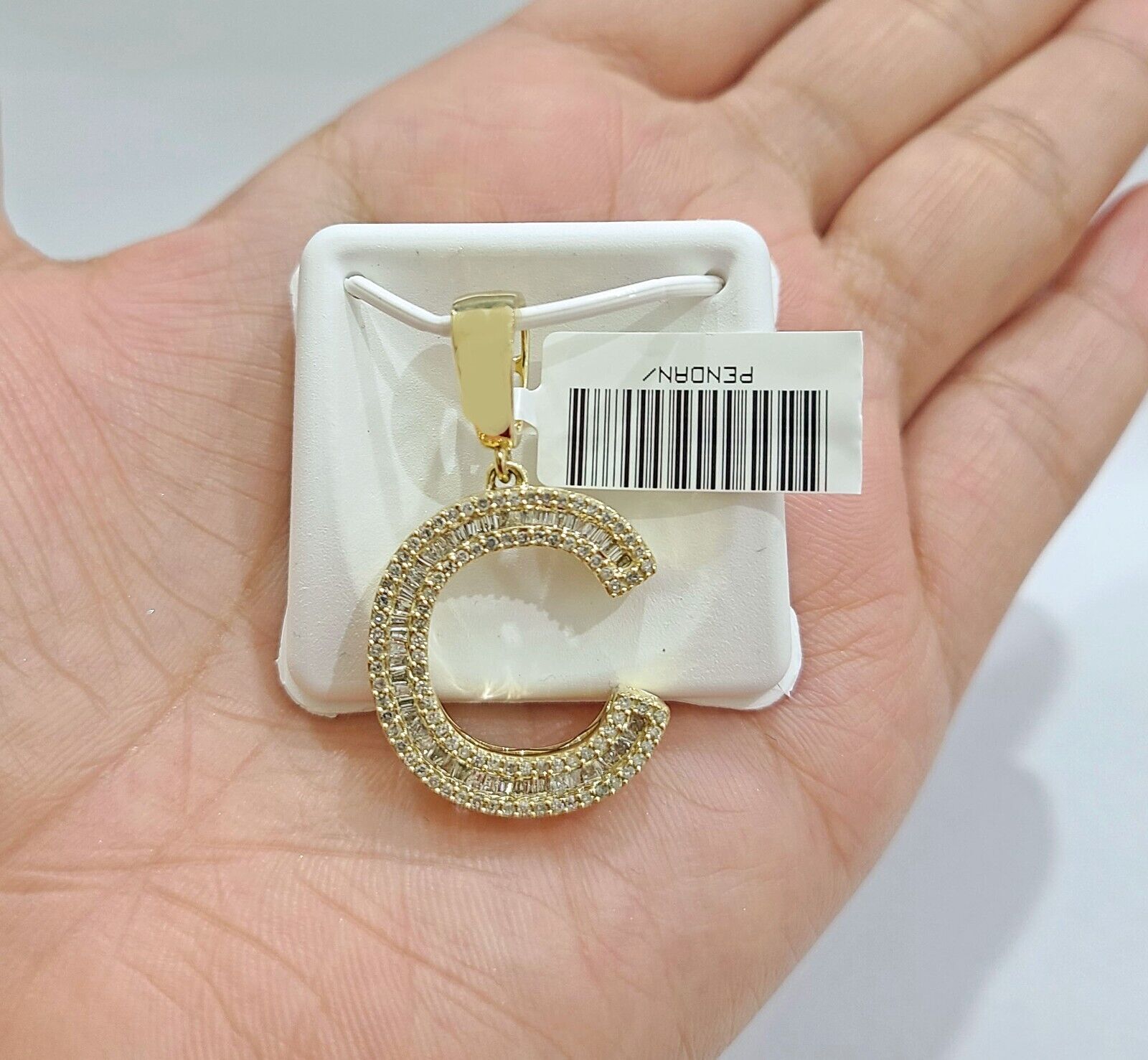 Real 10K Yellow Gold Alphabets Diamond Cut Charm A - Z Pendant Initials - GoldenlinQ