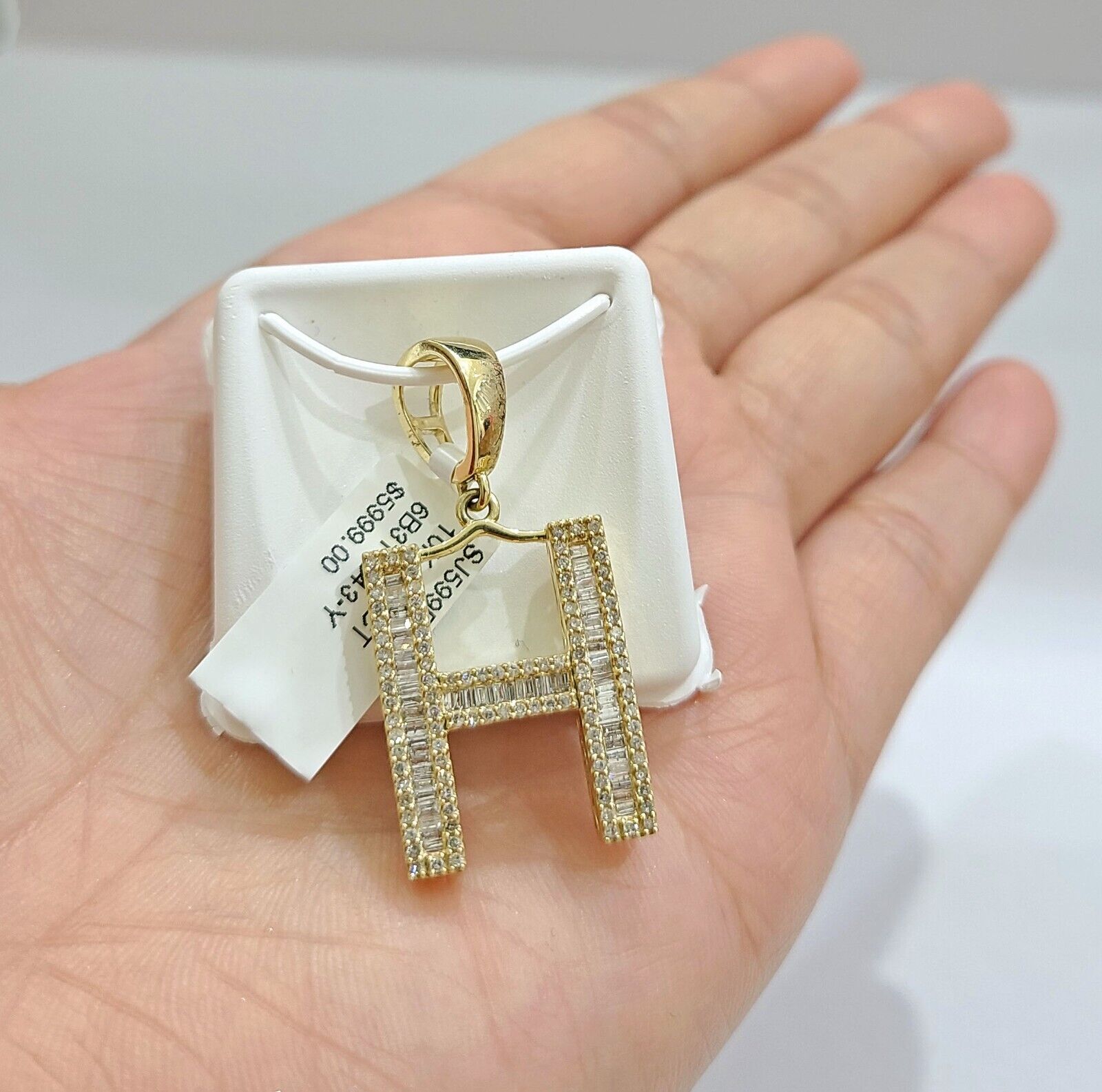 Real 10K Yellow Gold Alphabets Diamond Cut Charm A - Z Pendant Initials - GoldenlinQ