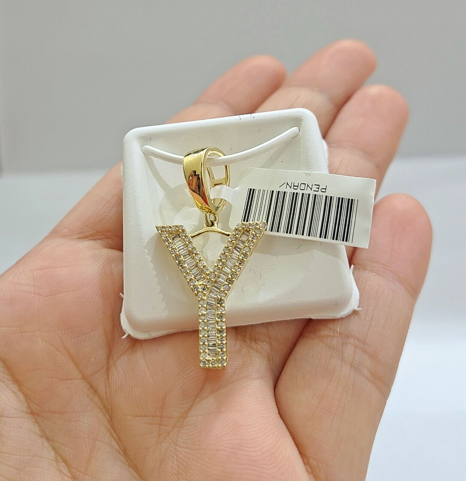 Real 10K Yellow Gold Alphabets Diamond Cut Charm A - Z Pendant Initials - GoldenlinQ