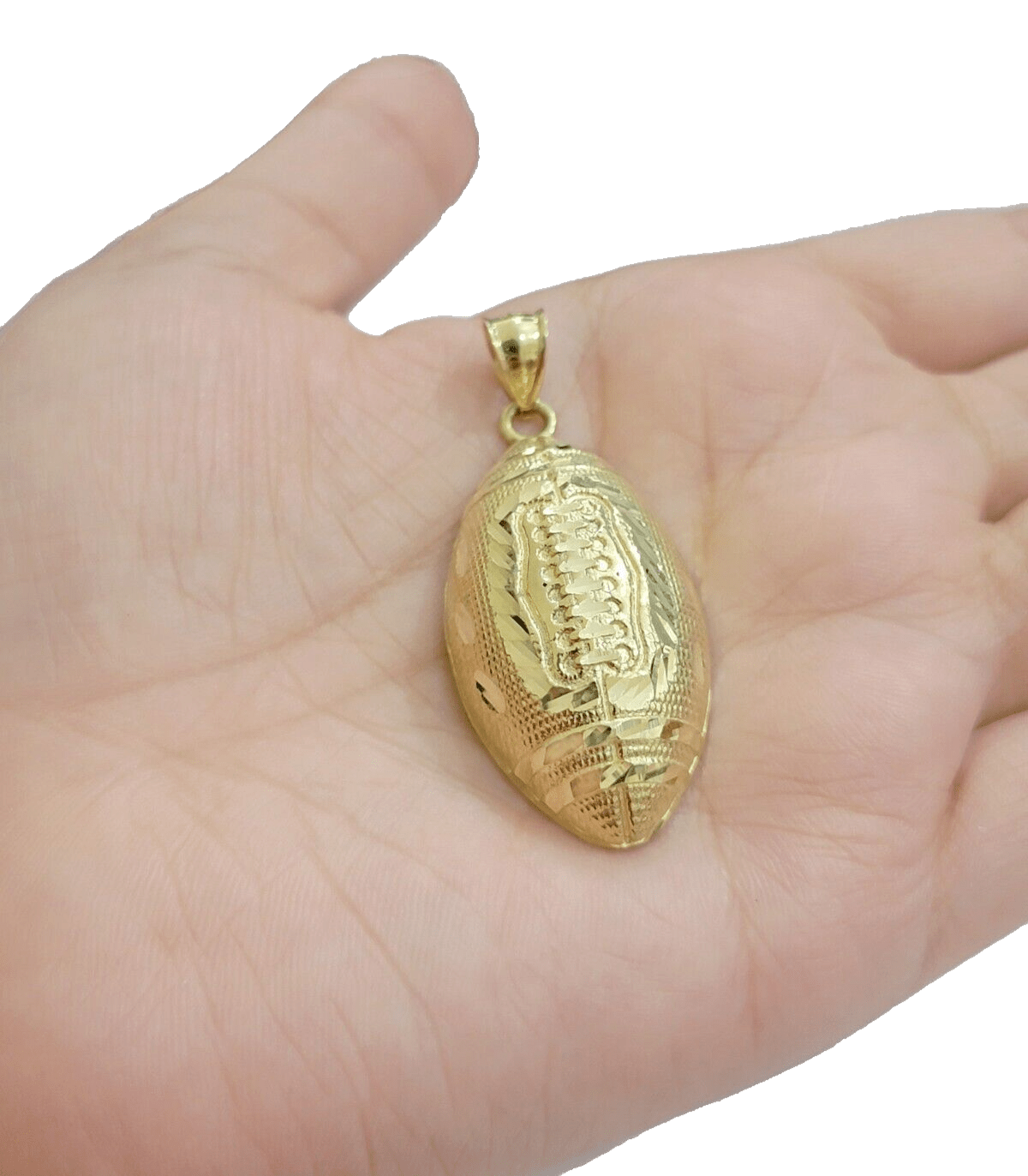 Real 10k Yellow Gold American Football Charm 2" Inch Pendant 10kt For Chain SALE - GoldenlinQ