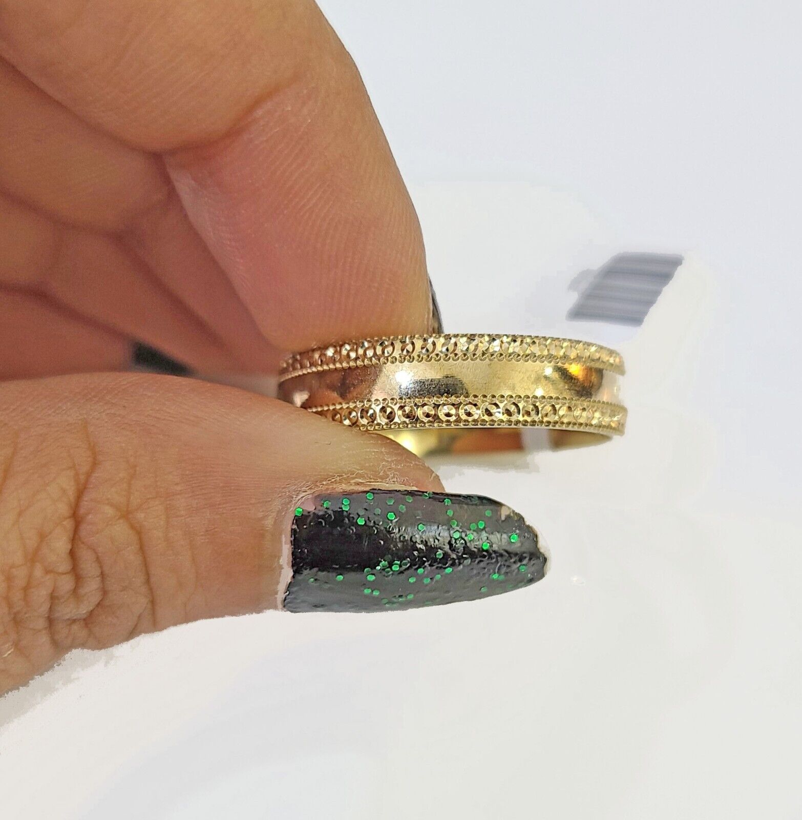 Real 10k Yellow gold Band ring size 13 ,10kt yellow Gold Men Wedding Engagement - GoldenlinQ