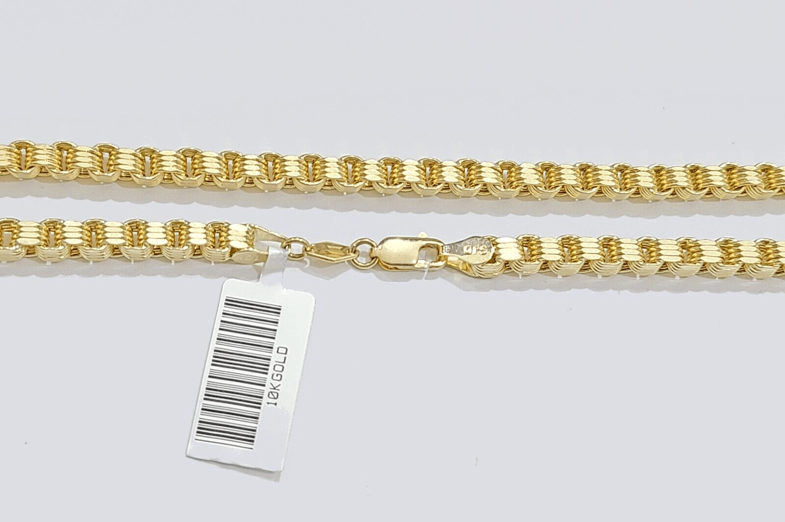 Real 10k Yellow Gold Box Byzantine Bracelet 4mm Unisex 9.5" inch 10kt Men Women - GoldenlinQ