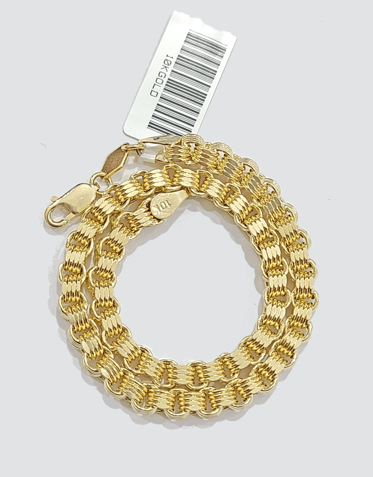 Real 10k Yellow Gold Box Byzantine Bracelet 4mm Unisex 9.5" inch 10kt Men Women - GoldenlinQ