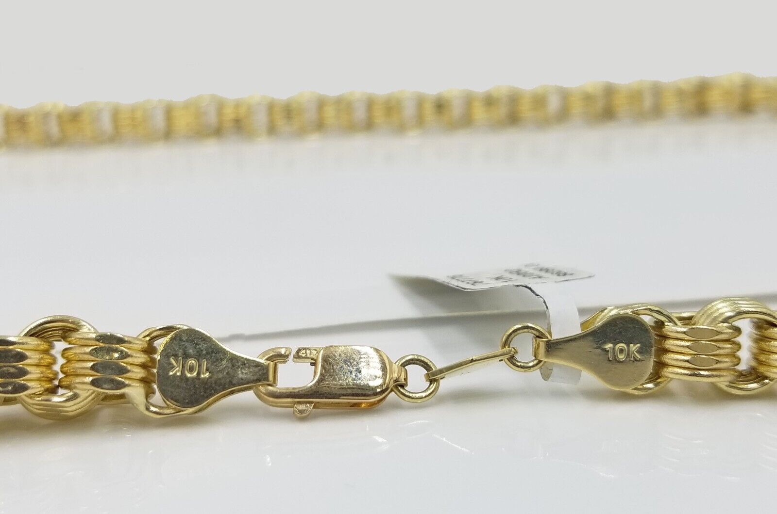 Real 10k Yellow Gold Box Byzantine Necklace 6mm 24" inch For Men 10kt Chain - GoldenlinQ