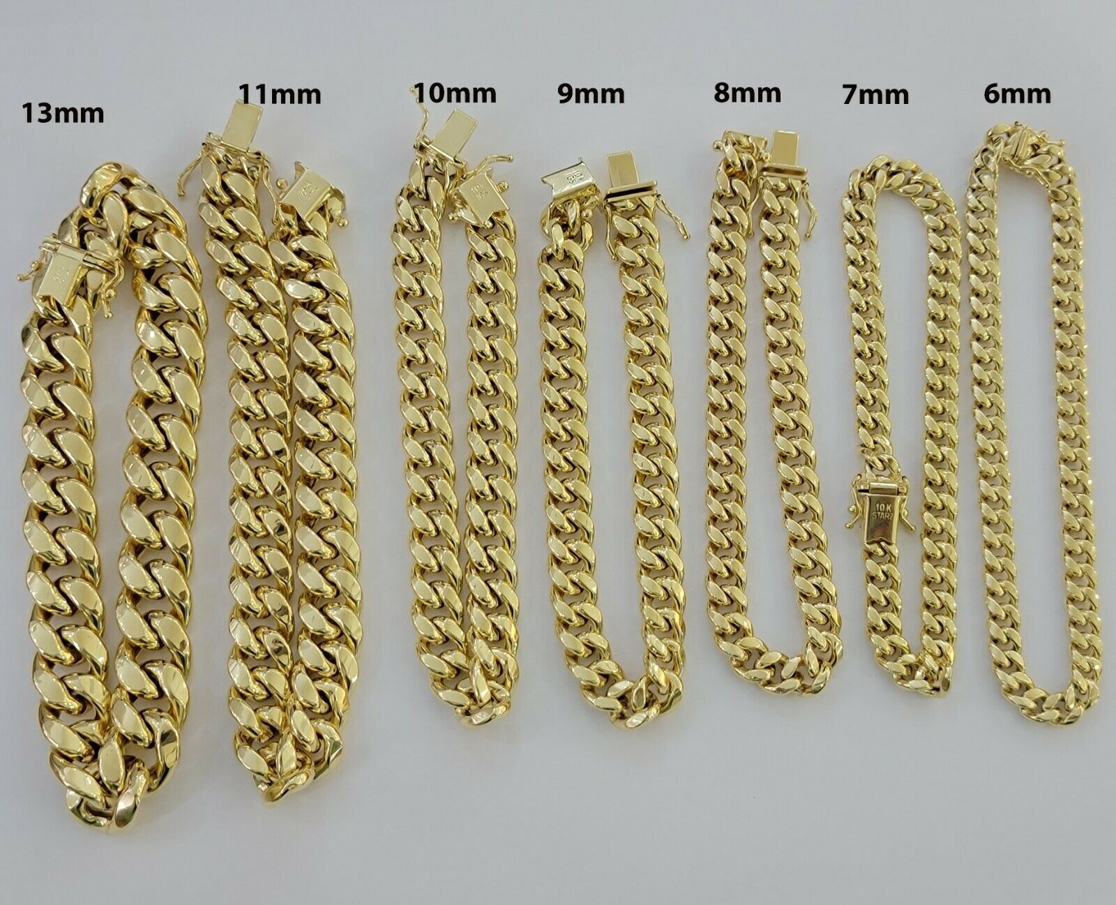 Real 10k Yellow Gold Bracelet 6mm - 13mm Miami Cuban Link 9" Inch Mens 10kt ,Chain - GoldenlinQ