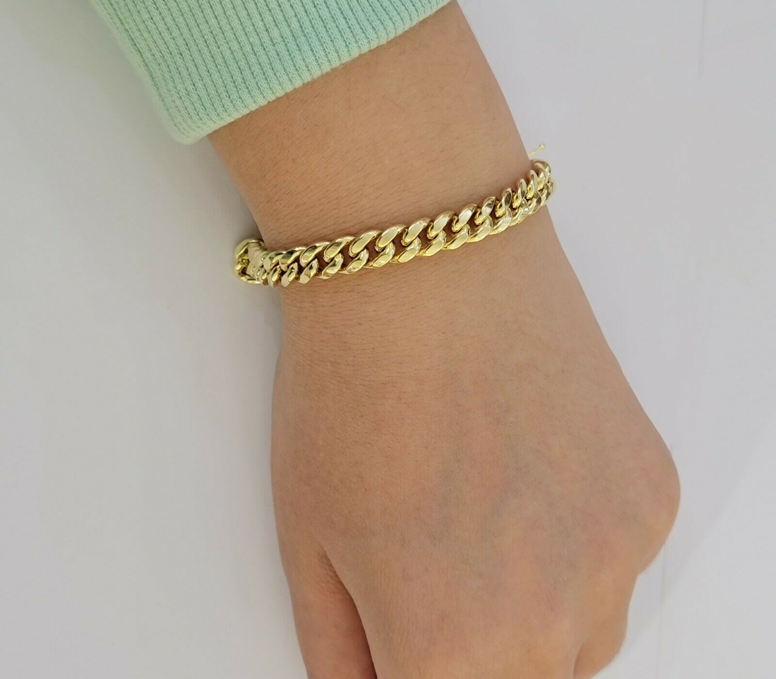 Real 10k Yellow Gold Bracelet 6mm - 13mm Miami Cuban Link 9" Inch Mens 10kt ,Chain - GoldenlinQ