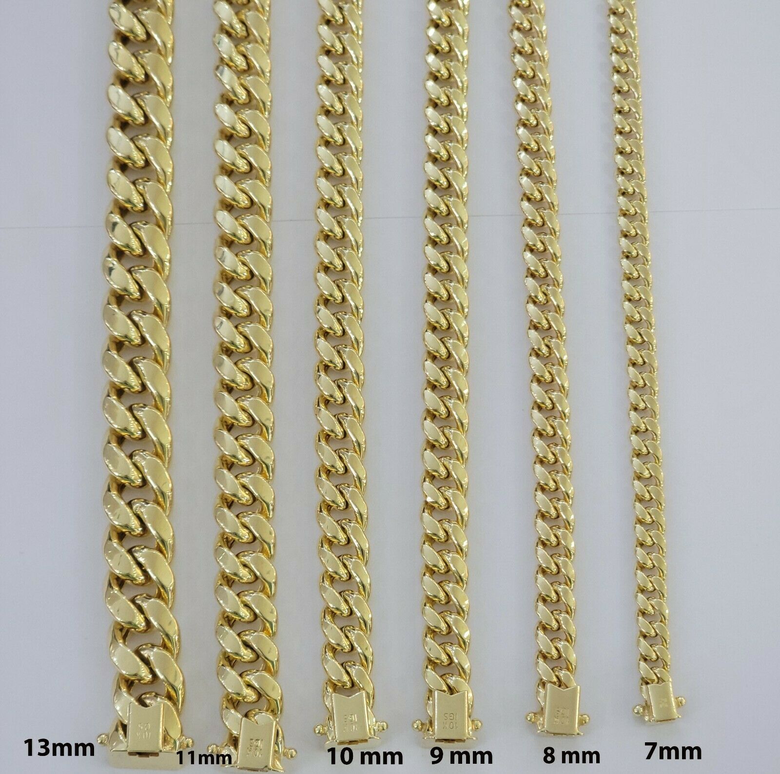 Real 10k Yellow Gold Bracelet 6mm - 13mm Miami Cuban Link 9" Inch Mens 10kt ,Chain - GoldenlinQ