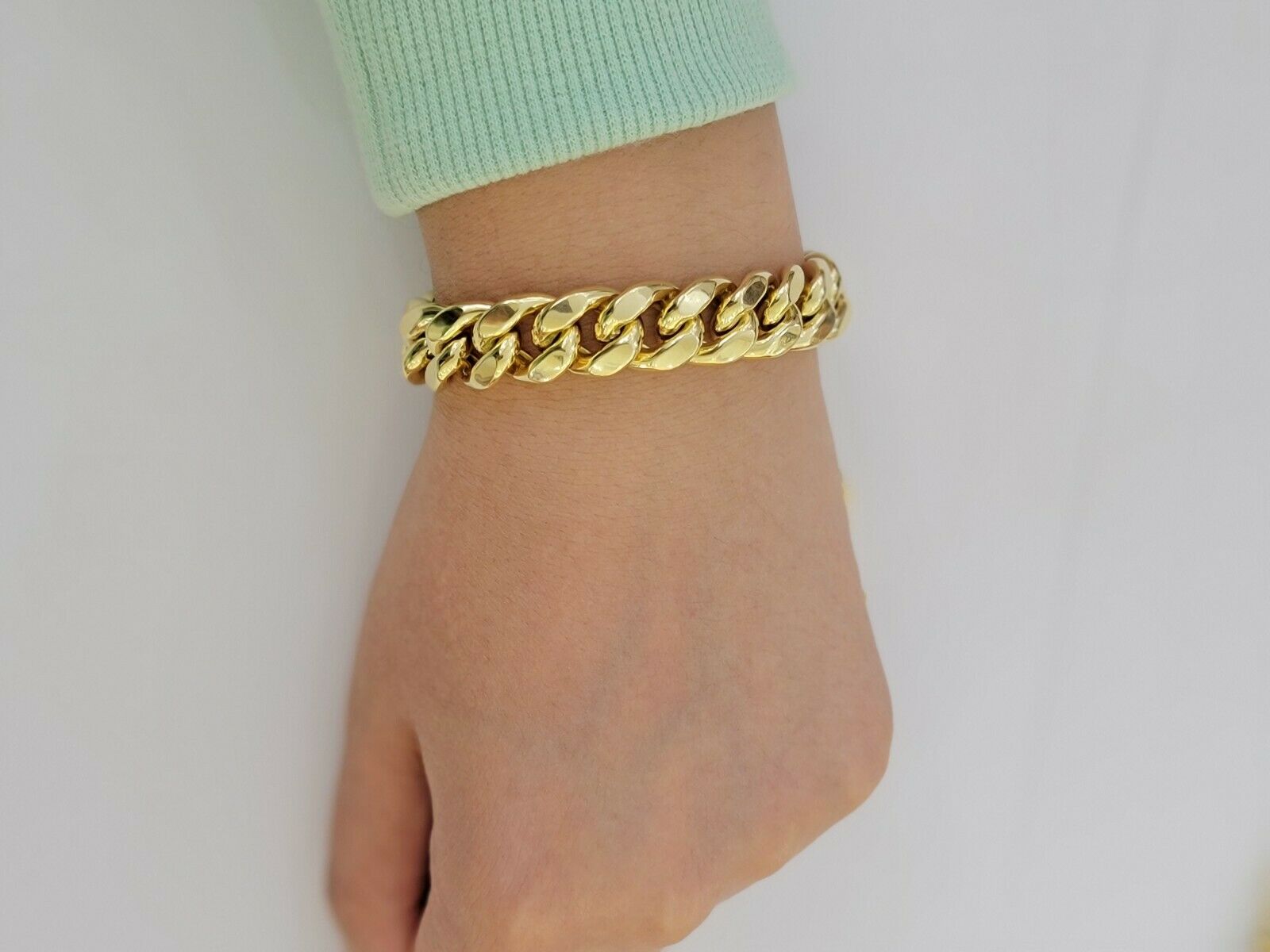 Real 10k Yellow Gold Bracelet 6mm - 15mm Miami Cuban Link 7.5" - 9" Mens 10kt - GoldenlinQ