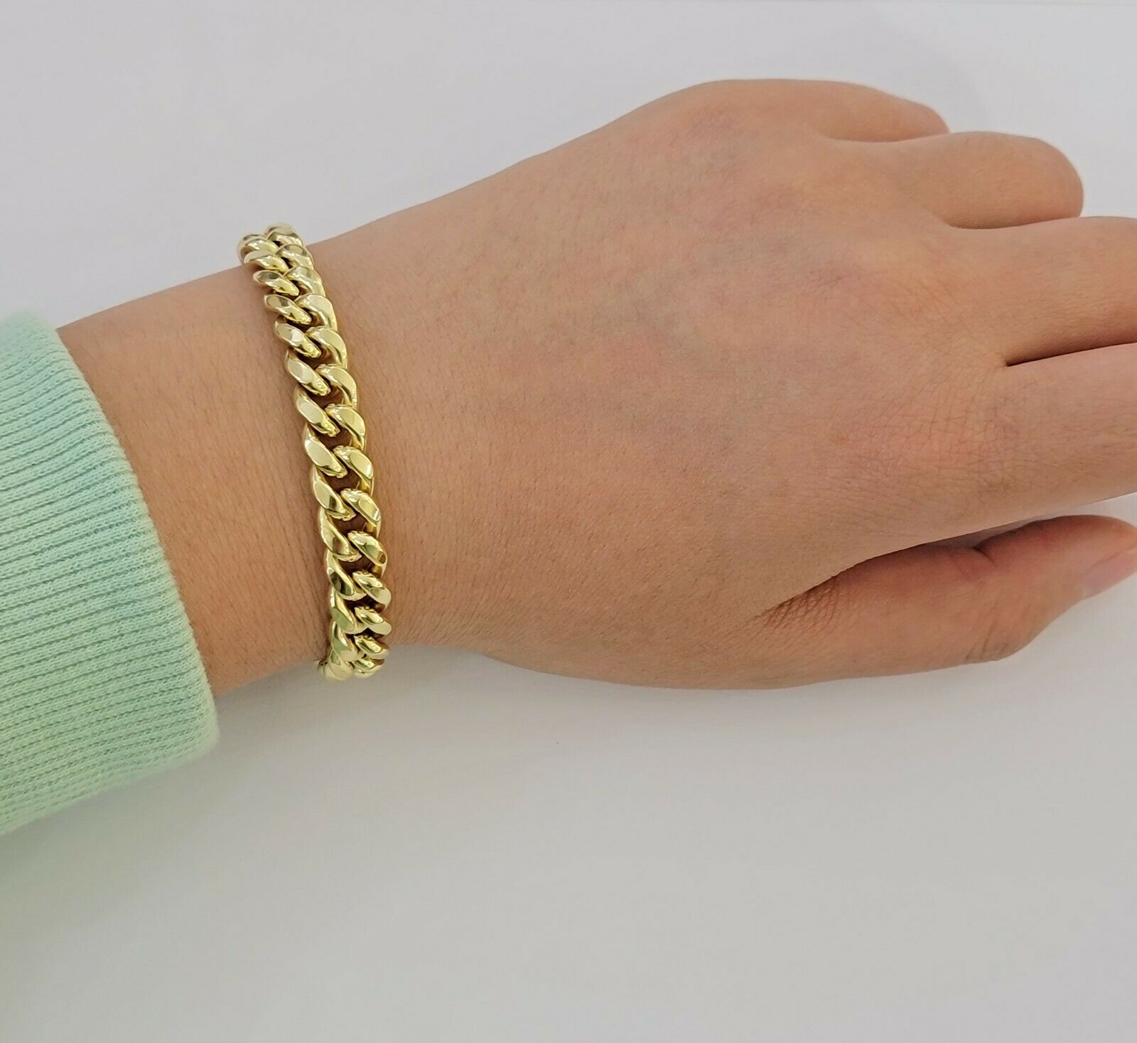 Real 10k Yellow Gold Bracelet 6mm - 15mm Miami Cuban Link 7.5" - 9" Mens 10kt - GoldenlinQ