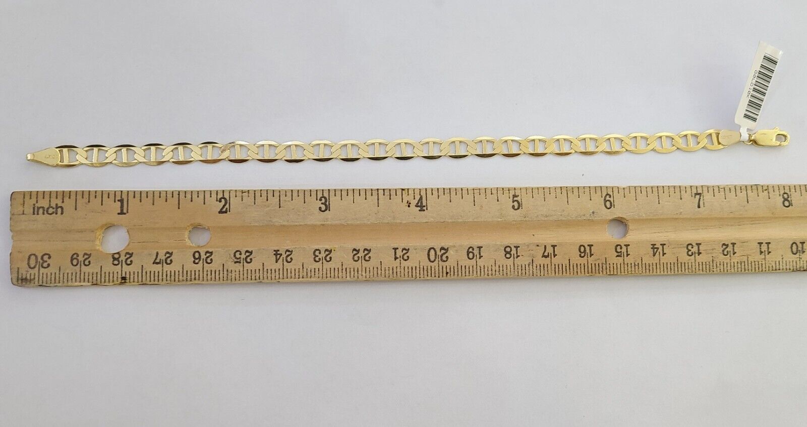 REAL 10k Yellow Gold Bracelet 6mm Anchor Mariner 8" Inch Lobster Lock - GoldenlinQ