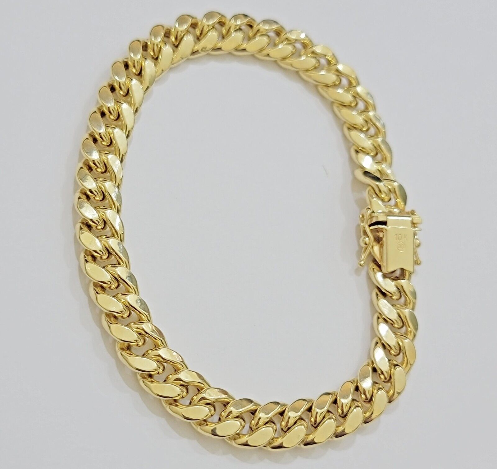 Real 10k Yellow Gold Bracelet 9mm Miami Cuban Link Men's 8.5" inch 10kt Unisex - GoldenlinQ
