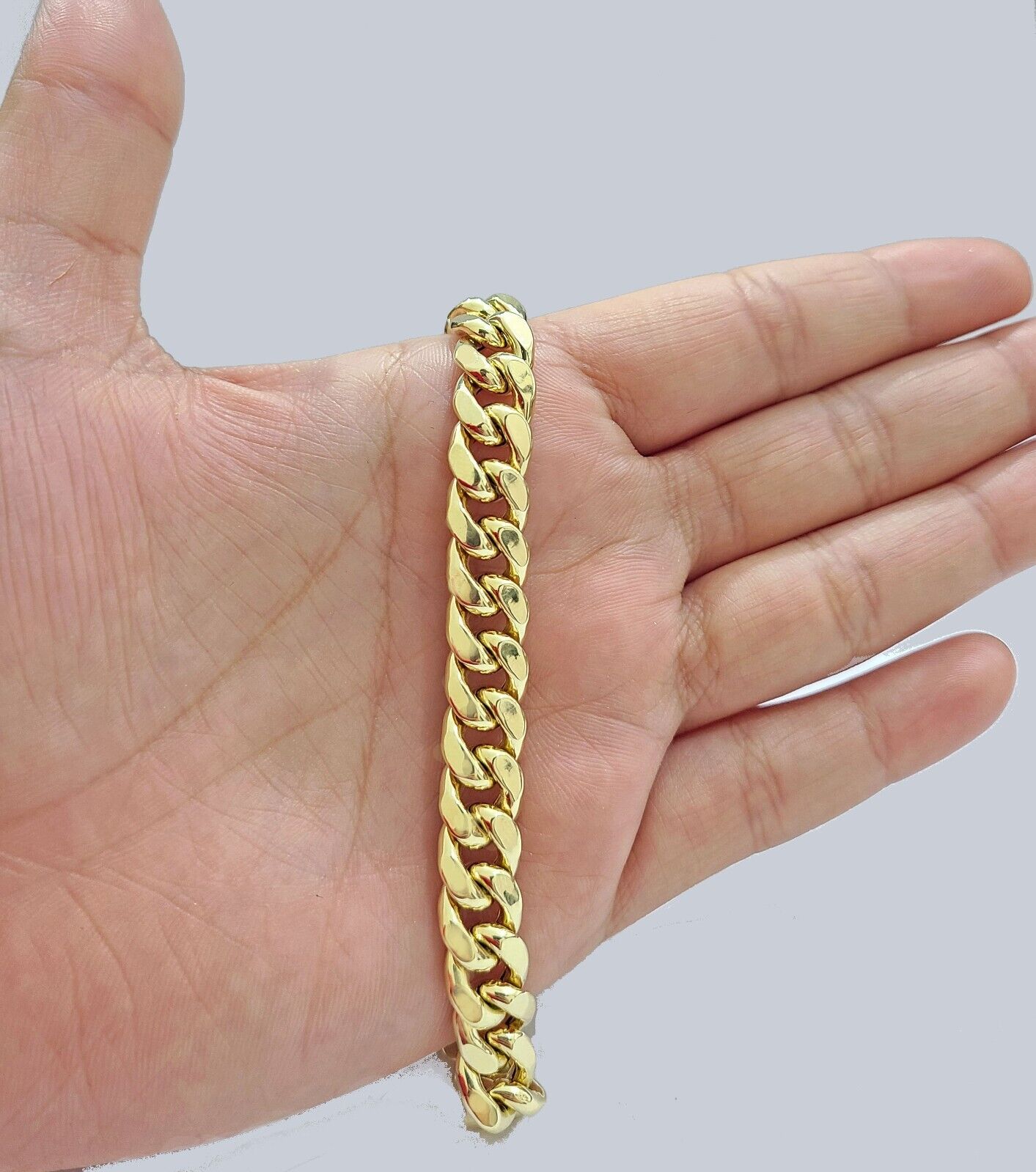 Real 10k Yellow Gold Bracelet 9mm Miami Cuban Link Men's 8.5" inch 10kt Unisex - GoldenlinQ