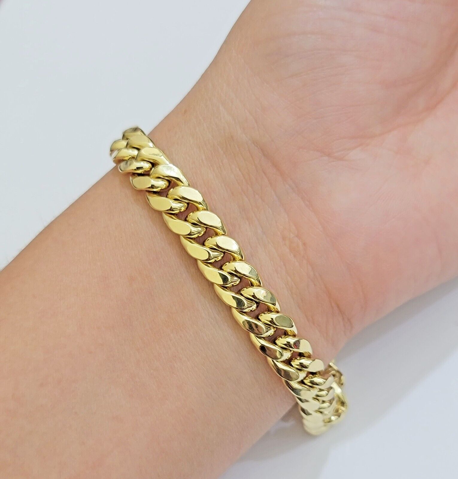 Real 10k Yellow Gold Bracelet 9mm Miami Cuban Link Men's 8.5" inch 10kt Unisex - GoldenlinQ