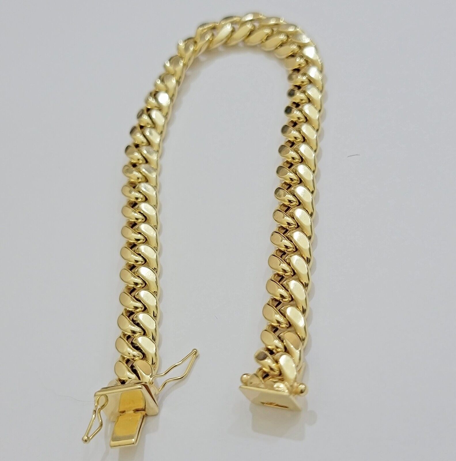 Real 10k Yellow Gold Bracelet 9mm Miami Cuban Link Men's 8.5" inch 10kt Unisex - GoldenlinQ