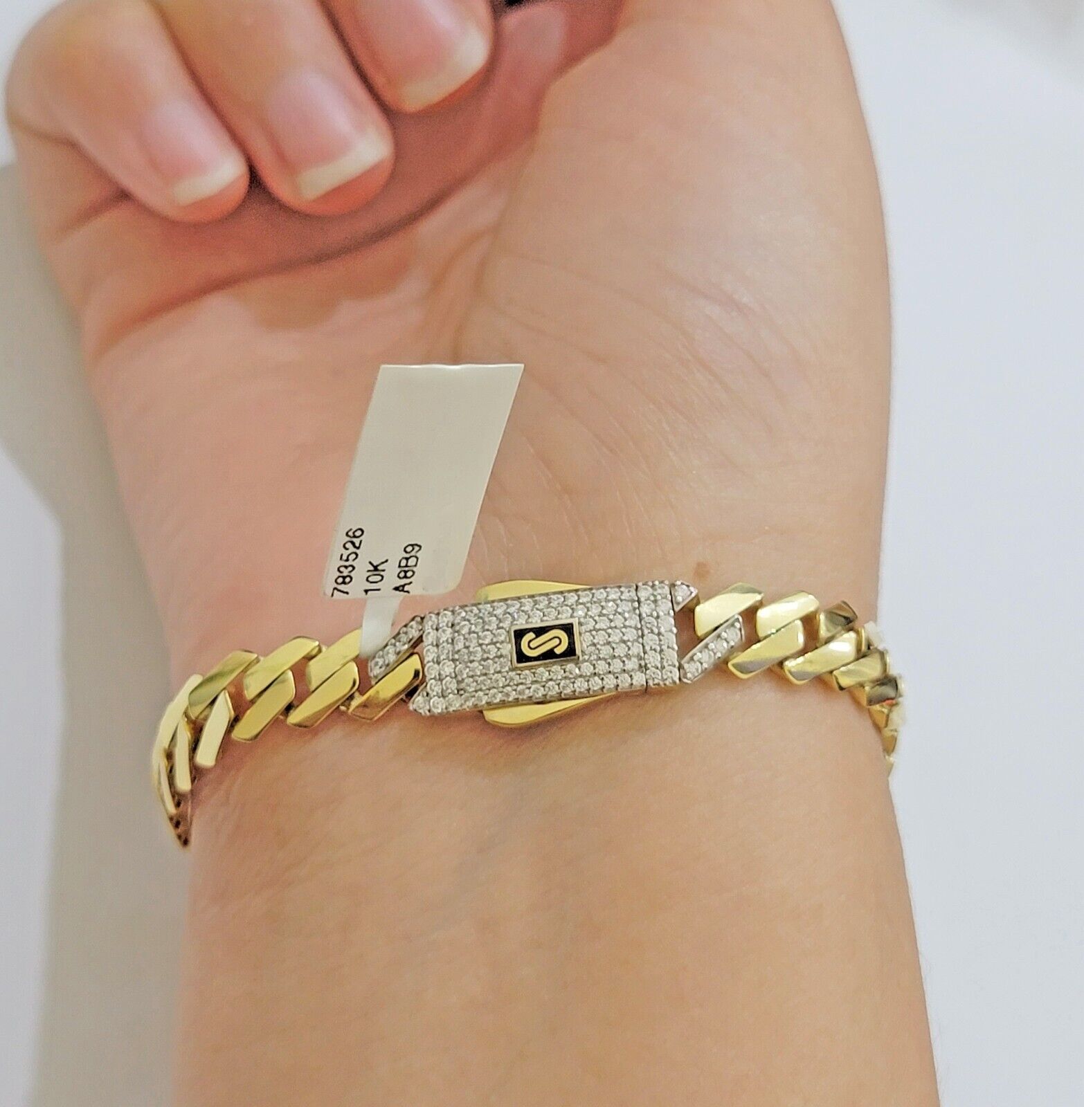 Real 10k Yellow Gold Bracelet Ladies 7.25 Inch 7mm Royal Monaco Cuban Link Women - GoldenlinQ