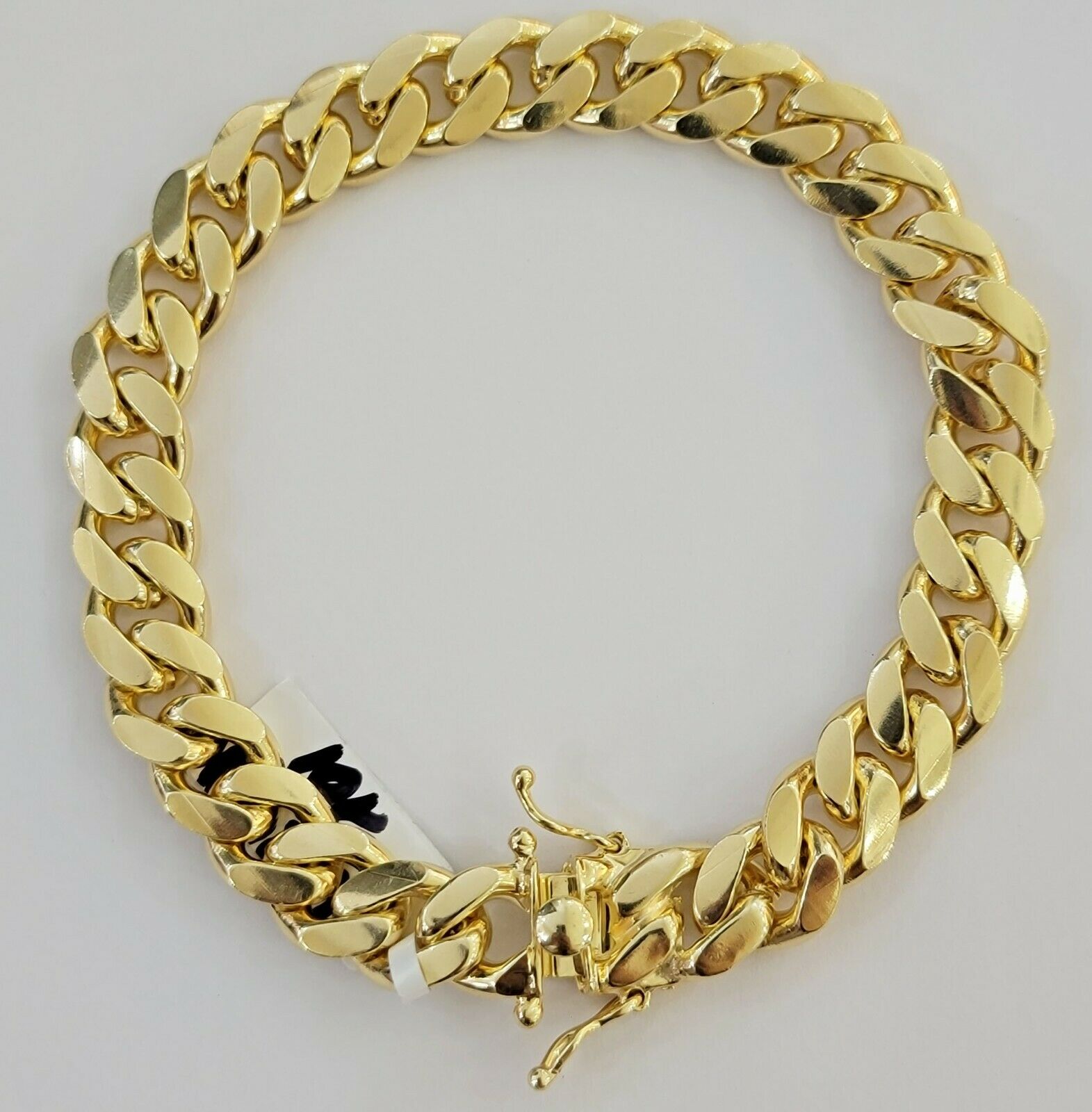 Real 10k Yellow Gold Bracelet Miami Cuban Link 11mm 8" 10kt Strong SOLID LINKS - GoldenlinQ