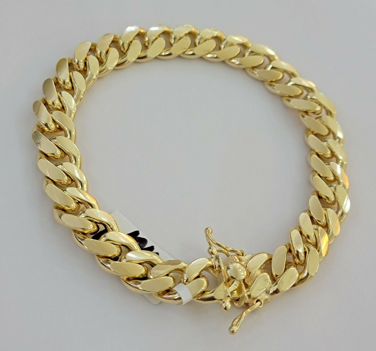 Real 10k Yellow Gold Bracelet Miami Cuban Link 11mm 8" 10kt Strong SOLID LINKS - GoldenlinQ