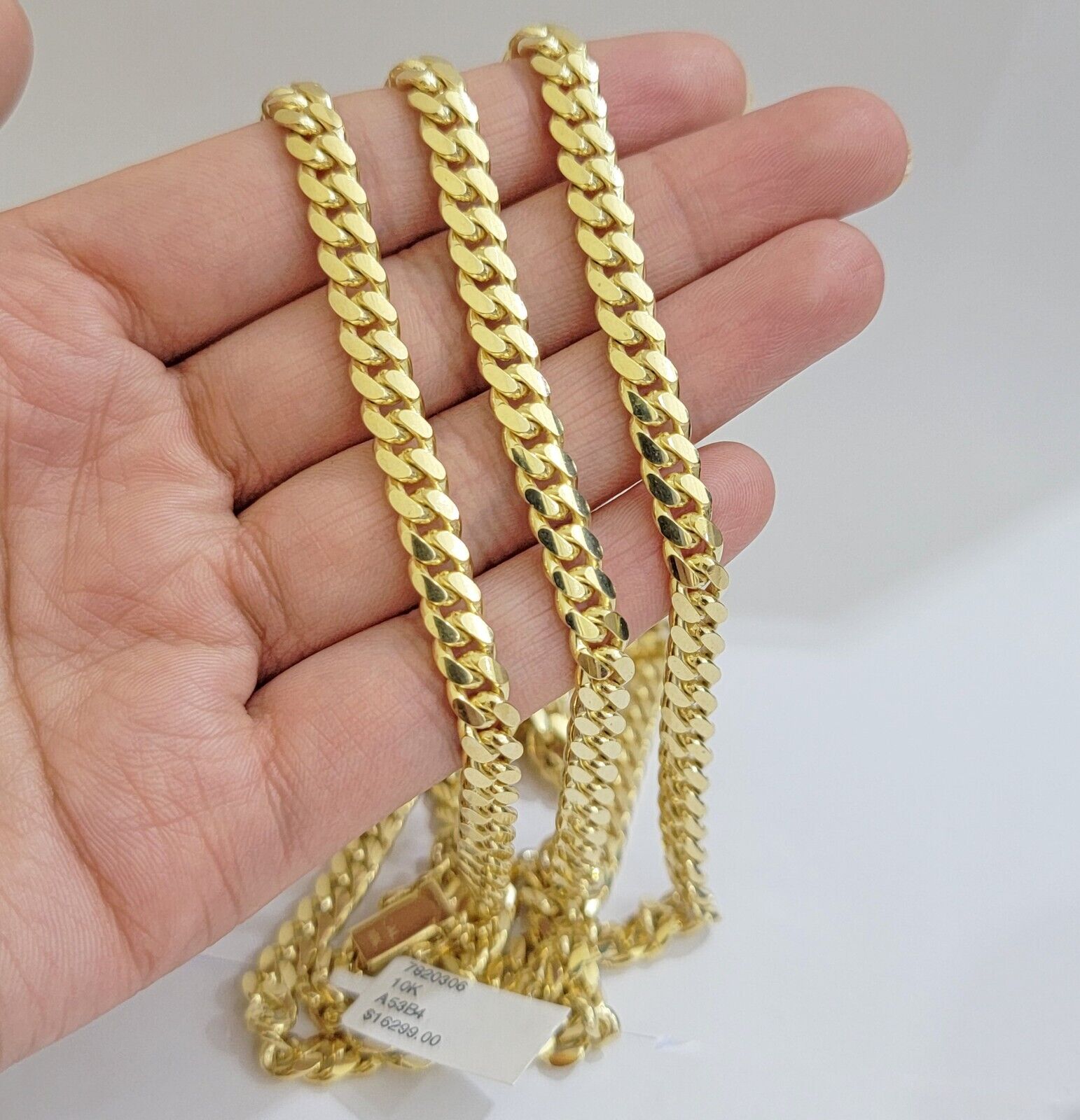 Real 10k Yellow Gold Chain 22 Inch 6mm Miami Cuban Link SOLID 10kt Strong Link - GoldenlinQ