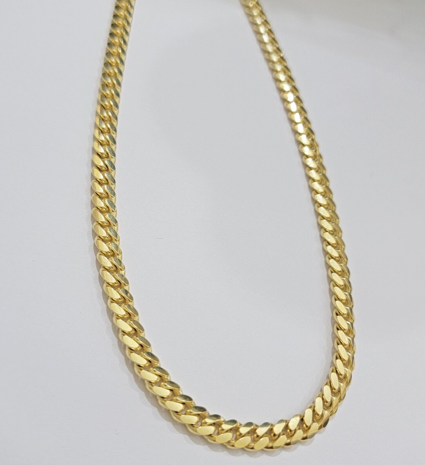 Real 10k Yellow Gold Chain 22 Inch 6mm Miami Cuban Link SOLID 10kt Strong Link - GoldenlinQ