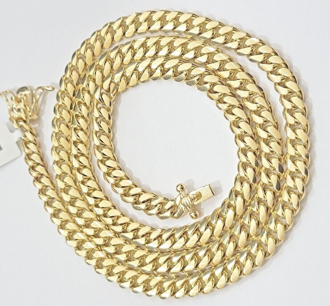 Real 10k Yellow Gold Chain 22 Inch 6mm Miami Cuban Link SOLID 10kt Strong Link - GoldenlinQ