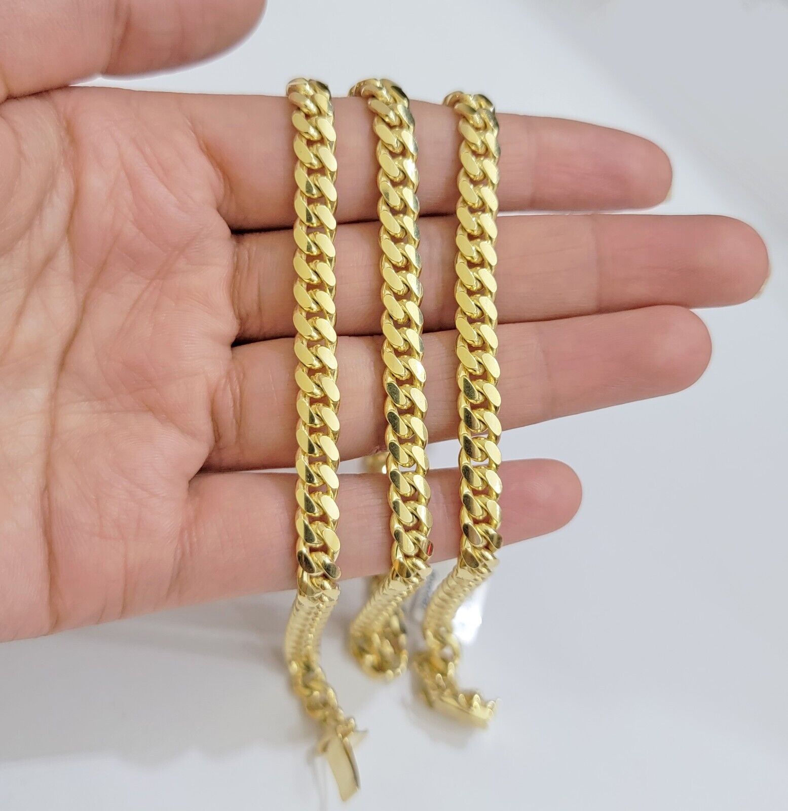 Real 10k Yellow Gold Chain 22 Inch 6mm Miami Cuban Link SOLID 10kt Strong Link - GoldenlinQ