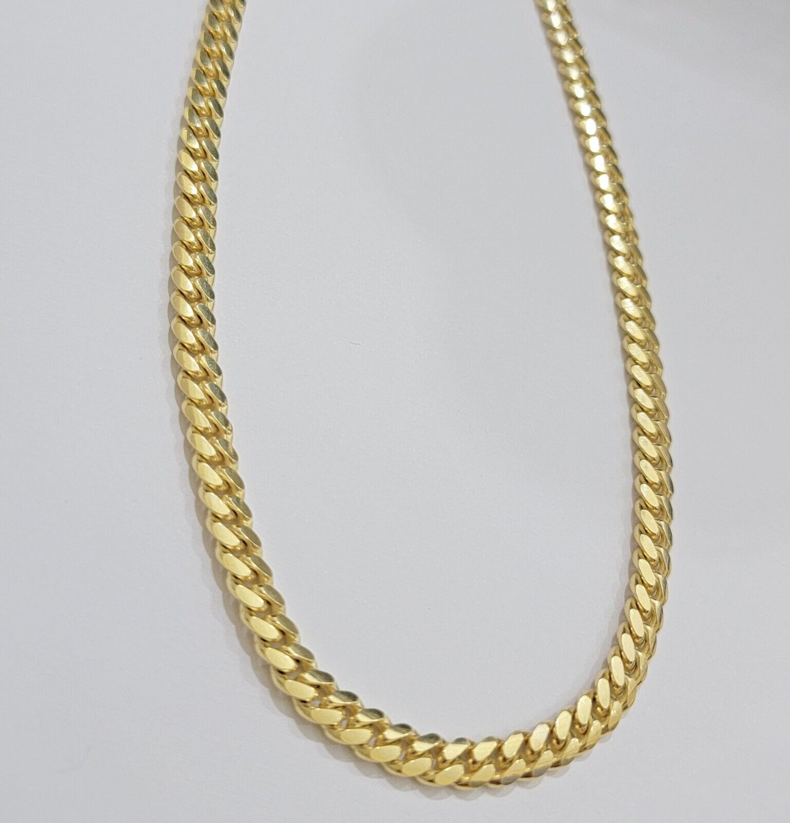 Real 10k Yellow Gold Chain 24 Inch 6mm Miami Cuban Link SOLID 10kt Strong Link - GoldenlinQ
