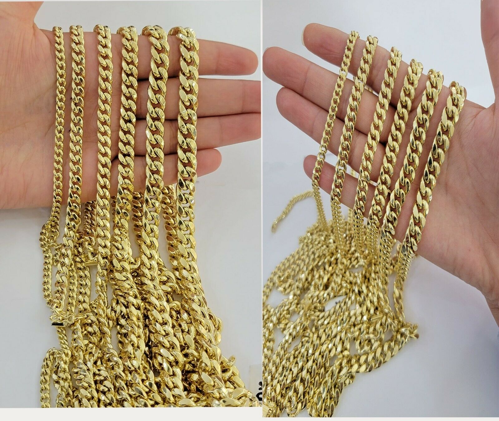Real 10k Yellow Gold chain Bracelet 5mm - 10mm Miami Cuban Link Necklace 8" - 30" - GoldenlinQ