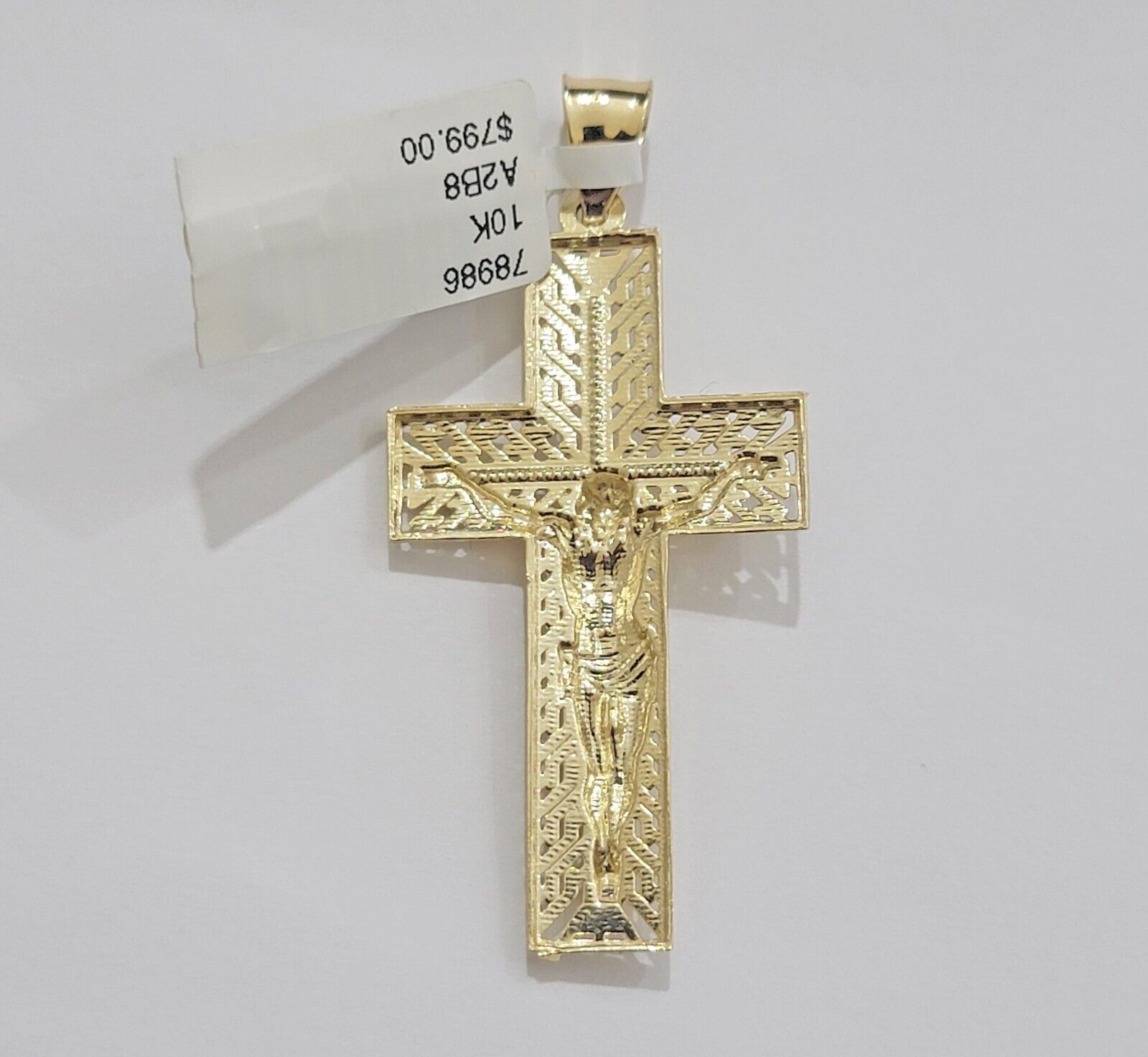 REAL 10k Yellow Gold Chain Cross Pendant Set Miami Cuban link Necklace 5mm 18 - 28 - GoldenlinQ