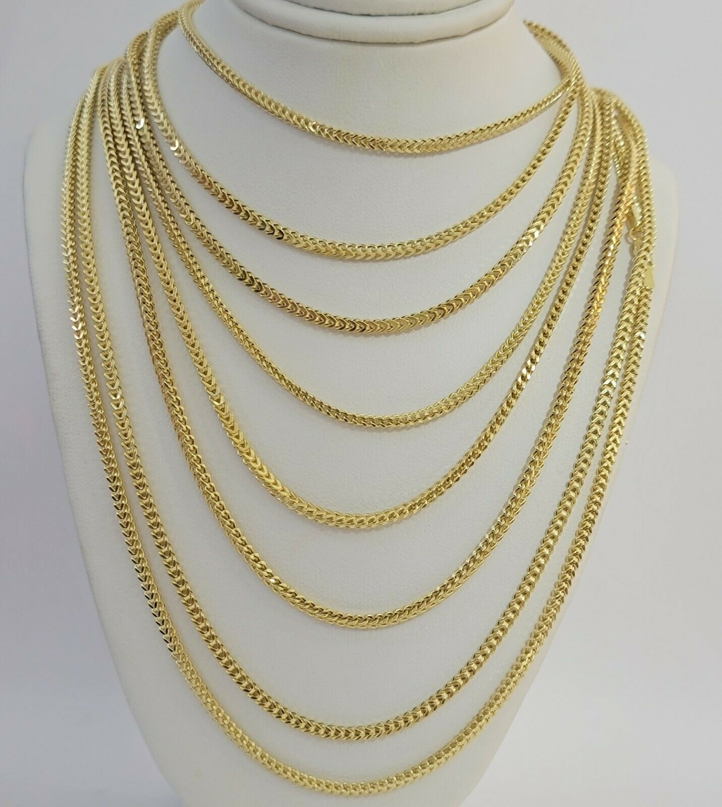 Real 10k Yellow Gold chain Franco 16 - 26" Necklace 2.5mm STRONG CHAIN For Pendant - GoldenlinQ