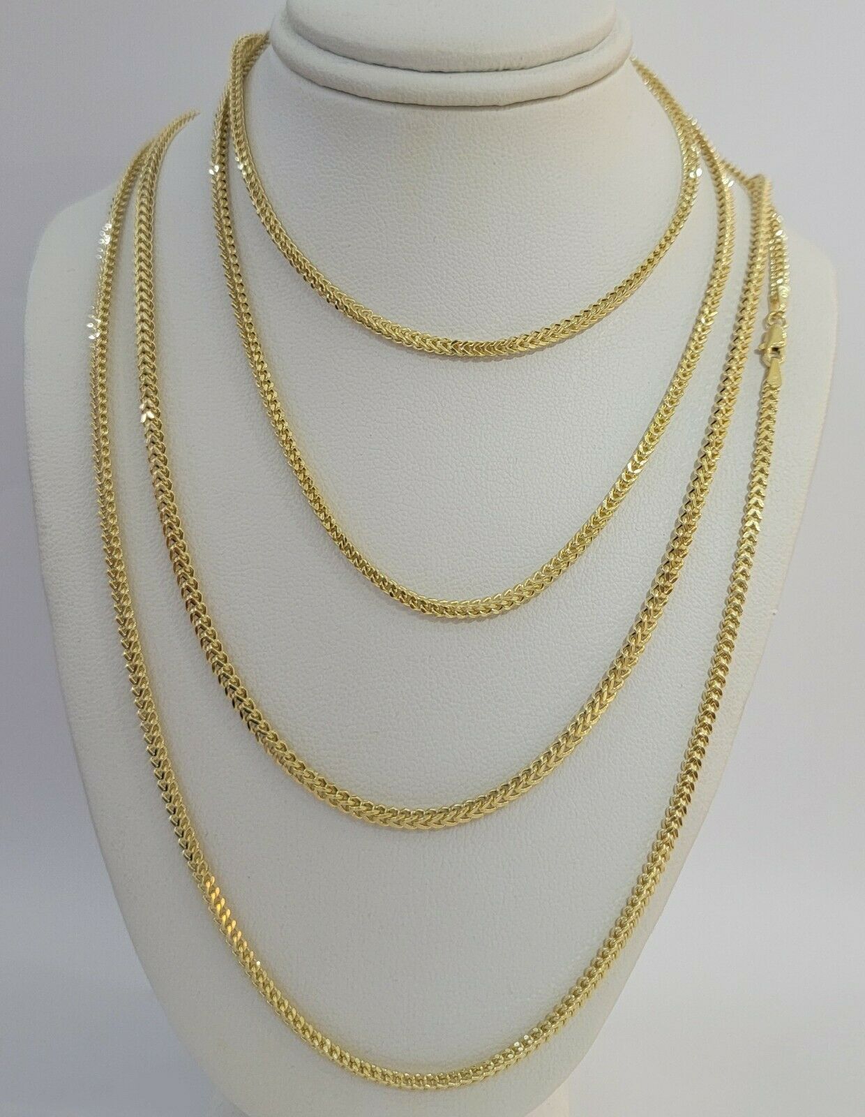 Real 10k Yellow Gold chain Franco 16 - 26" Necklace 2.5mm STRONG CHAIN For Pendant - GoldenlinQ