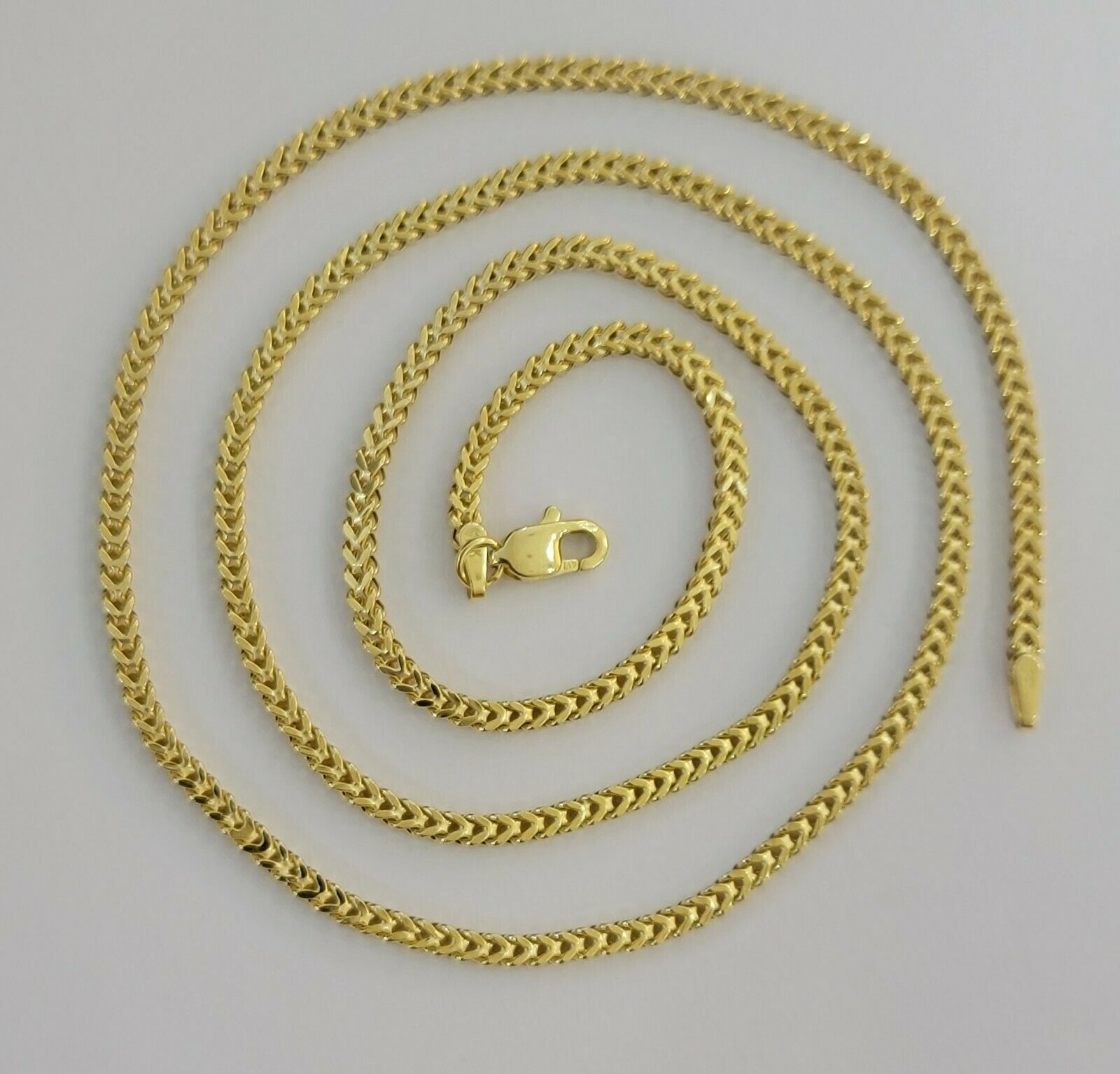 Real 10k Yellow Gold chain Franco 16 - 26" Necklace 2.5mm STRONG CHAIN For Pendant - GoldenlinQ
