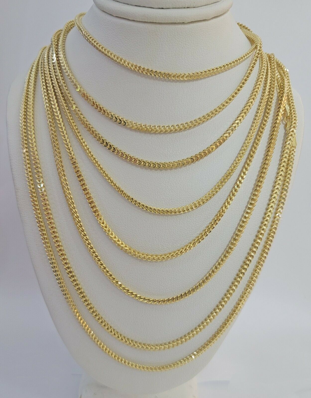 Real 10k Yellow Gold chain Franco 16 - 26" Necklace 2.5mm STRONG CHAIN For Pendant - GoldenlinQ