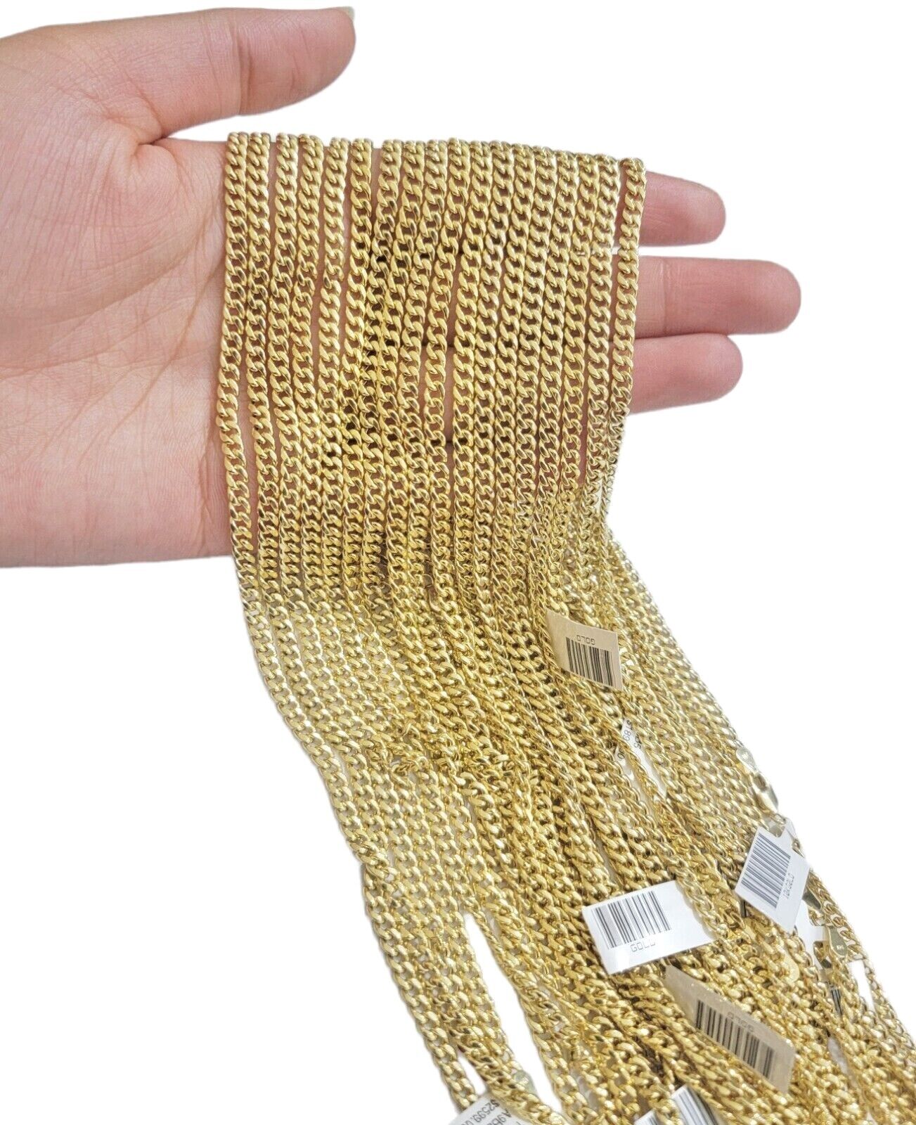 Real 10k Yellow Gold chain Miami Cuban Link 4mm STRONG Necklace For Pendant 10kt - GoldenlinQ