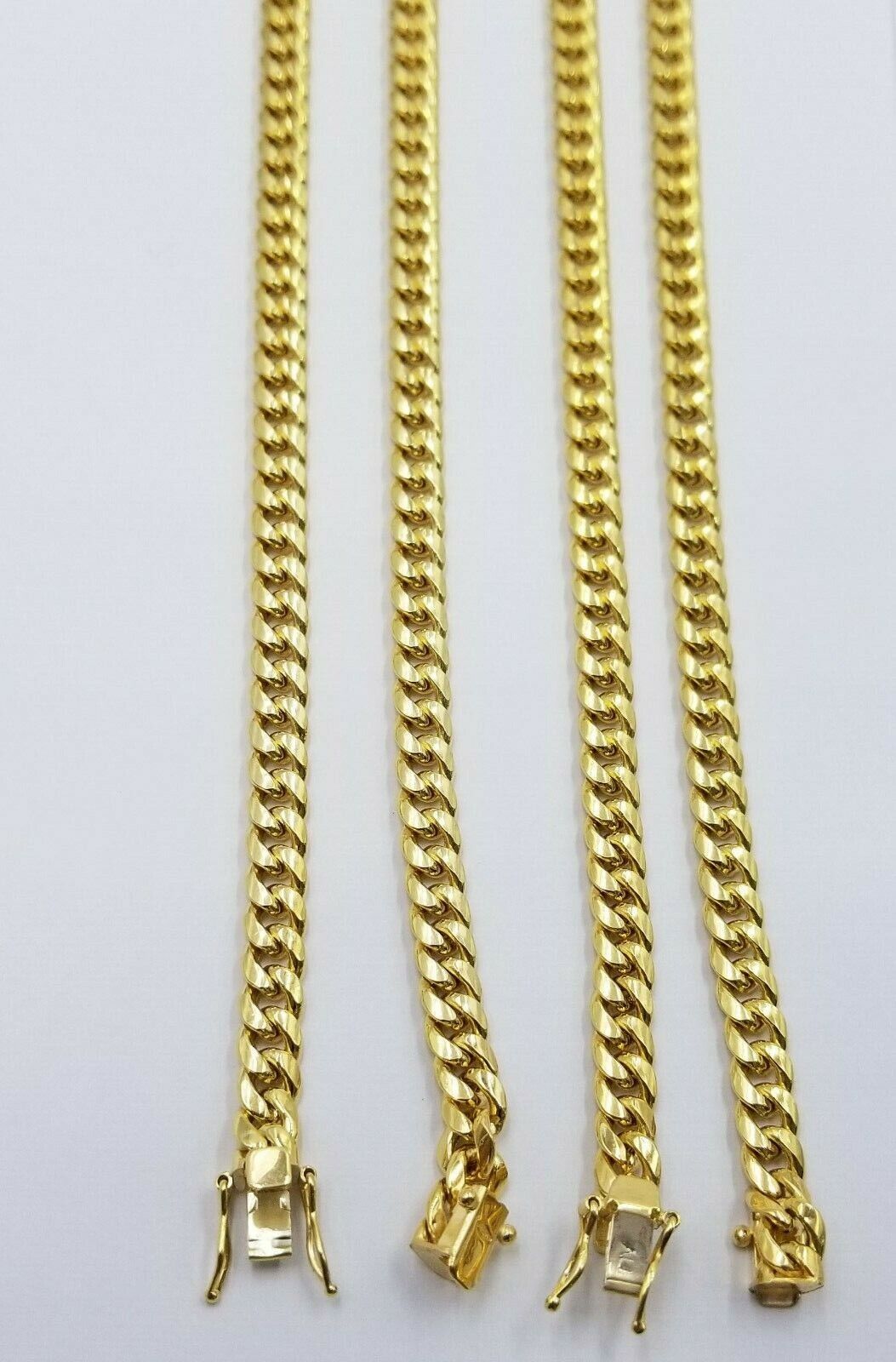 Real 10k Yellow Gold chain Miami Cuban Link necklace 6mm Mens 10kt 22" Box Lock - GoldenlinQ