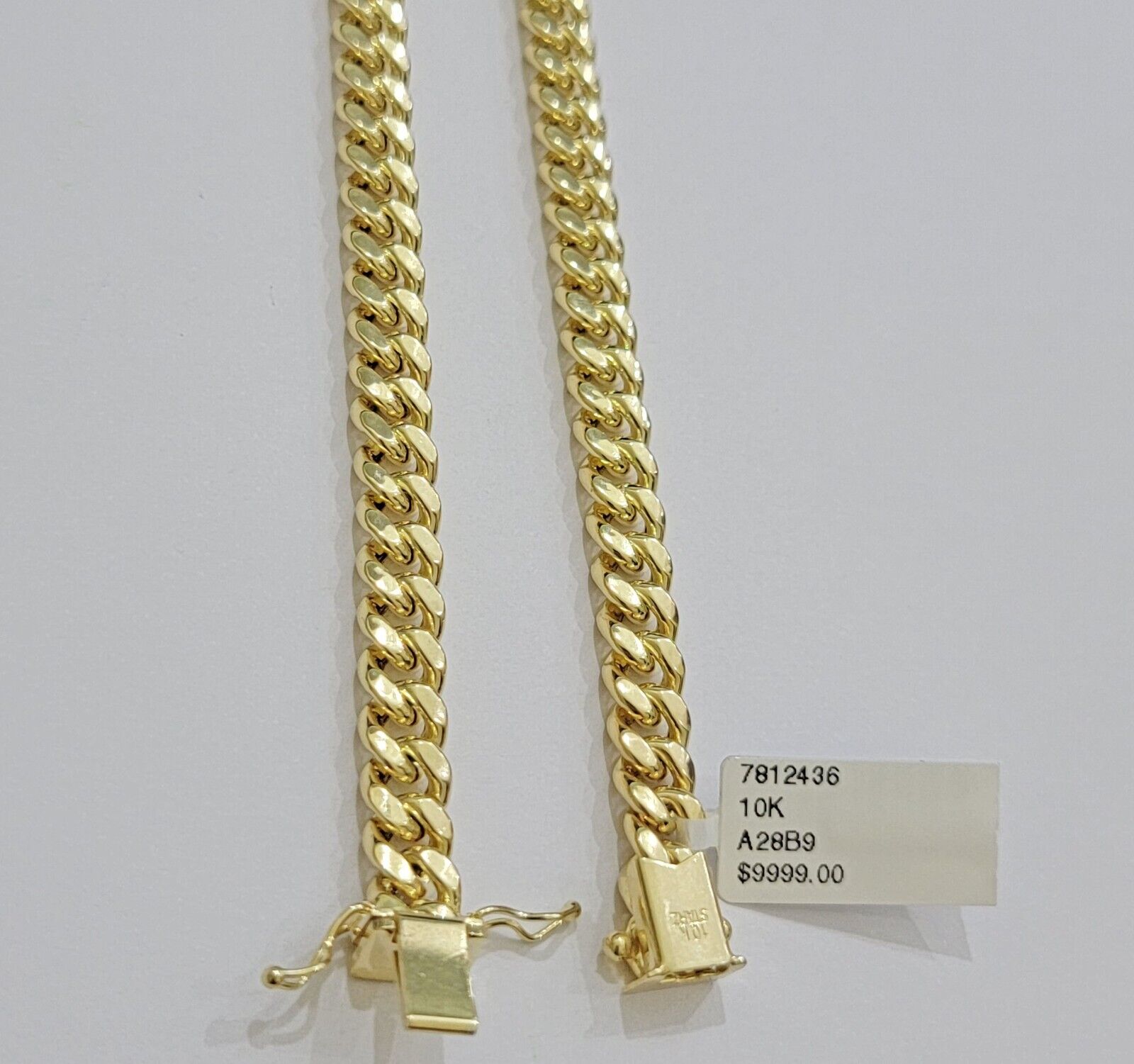 Real 10k Yellow Gold Chain Necklace 7mm Miami Cuban Link 20 inch Men Women 10KT - GoldenlinQ