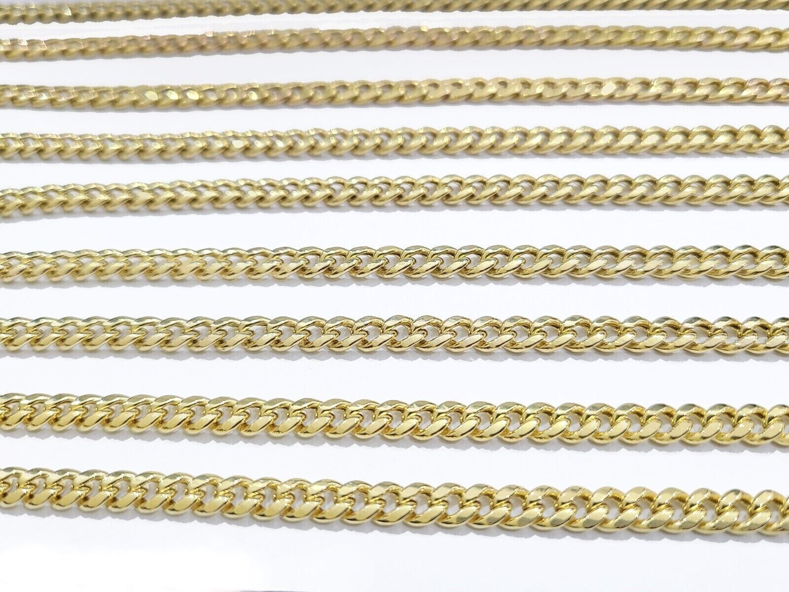 Real 10K Yellow Gold Chain Necklace Miami Cuban Link Chain 4.5mm 18" - 26'' Inch - GoldenlinQ