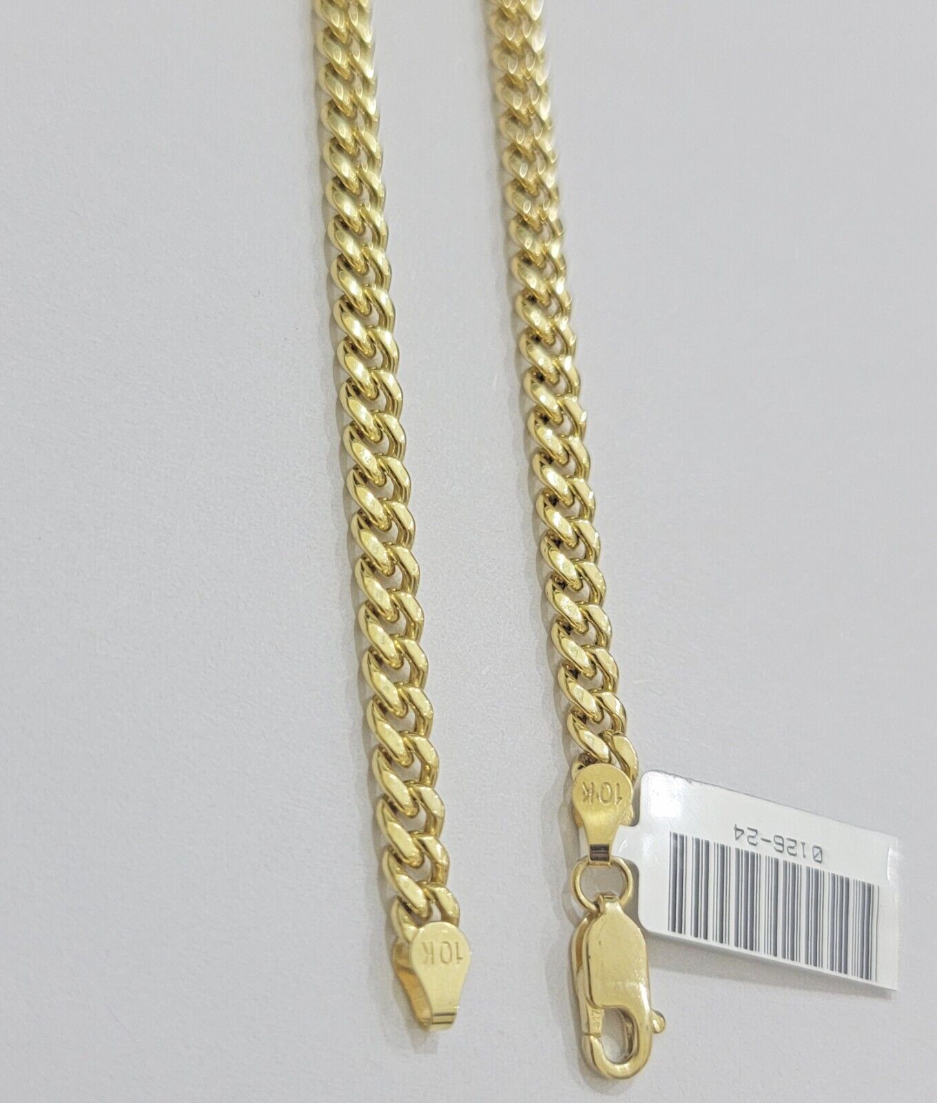 Real 10K Yellow Gold Chain Necklace Miami Cuban Link Chain 4.5mm 18" - 26'' Inch - GoldenlinQ