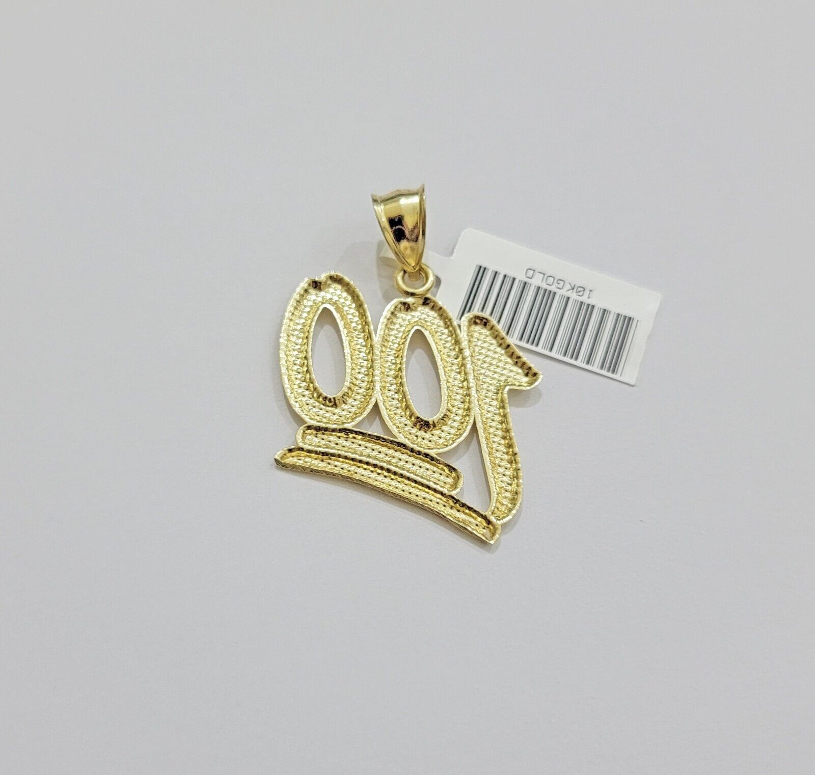 REAL 10k Yellow Gold Charm 100 pendant With Diamond Cuts For Mens - GoldenlinQ