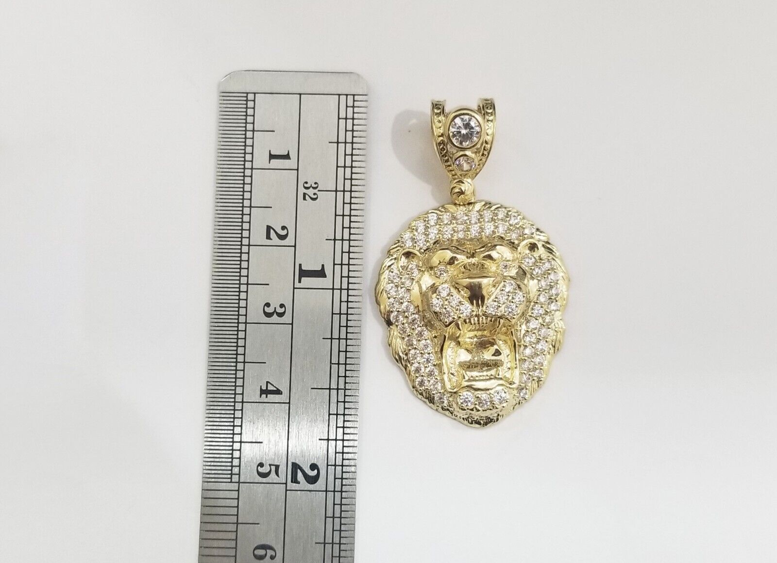 Real 10k Yellow Gold Charm Lion Head Pendant 10kt Gold - GoldenlinQ