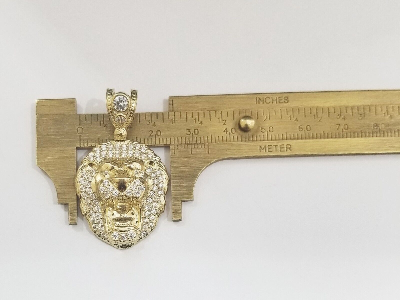 Real 10k Yellow Gold Charm Lion Head Pendant 10kt Gold - GoldenlinQ