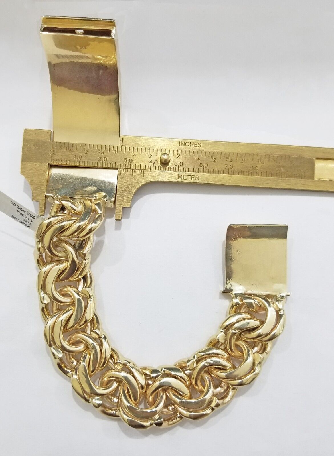 Real 10k Yellow Gold Chino ID Bracelet 22 mm 8.5 Inch For Men's 10kt Gold - GoldenlinQ